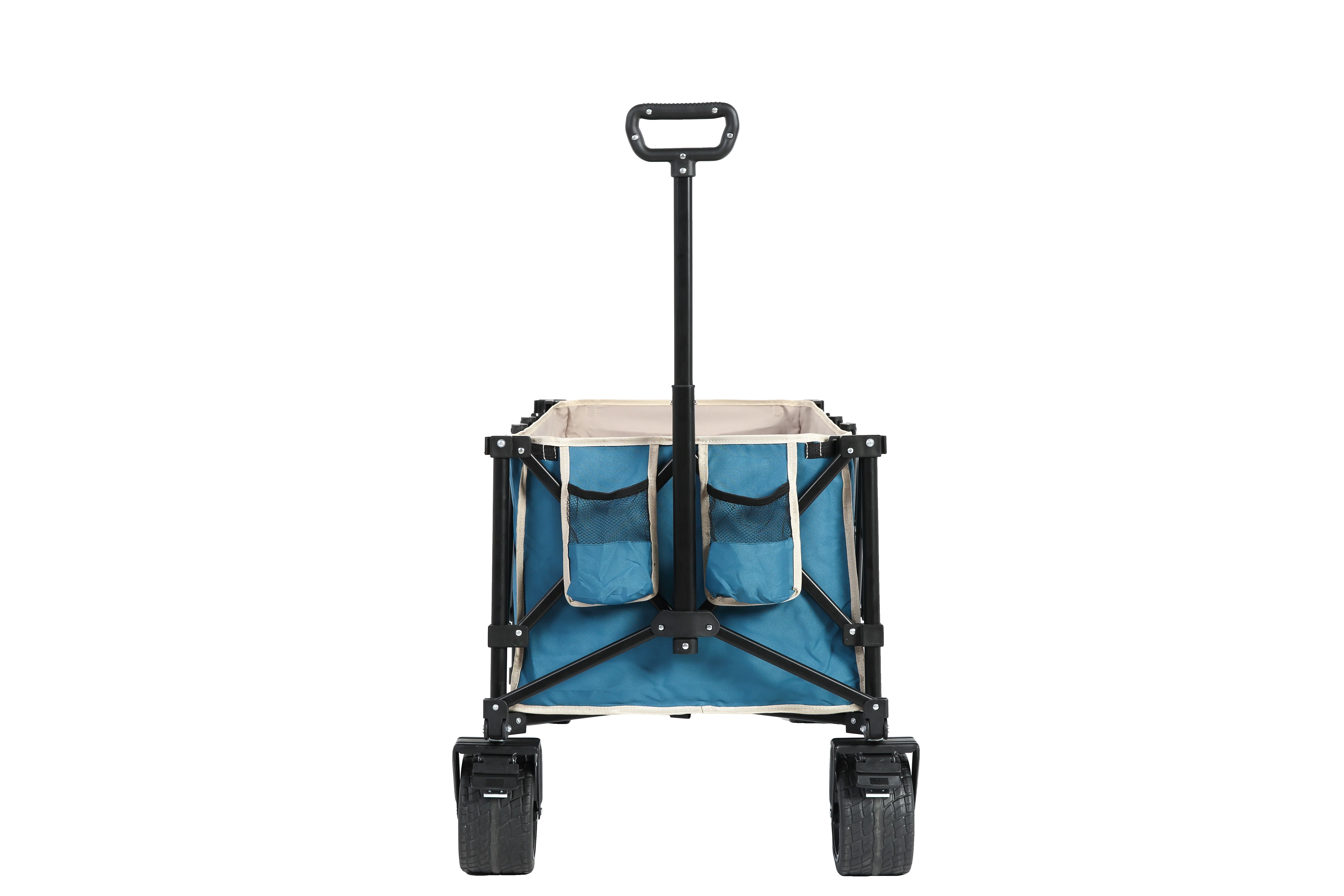 Foldable Extended Wagon, 220lbs Capacity, 300L Utility Garden Cart, All-Terrain Wheels, Blue - Image 5