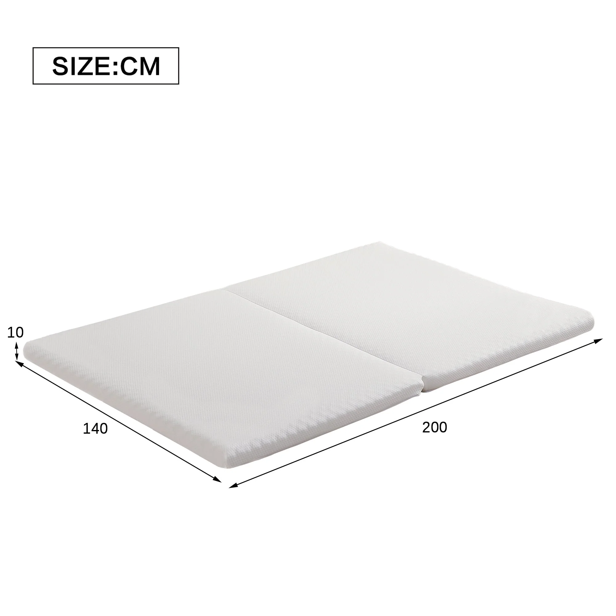Foldable mattress, ergonomic breathable durable, white - Image 8