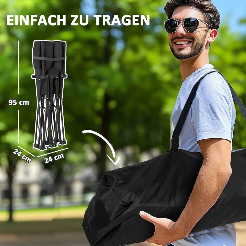 Folding Chair, 2-Seater Camping with Cooler Bags, 250 kg Load, Padded, Metal - Image 8