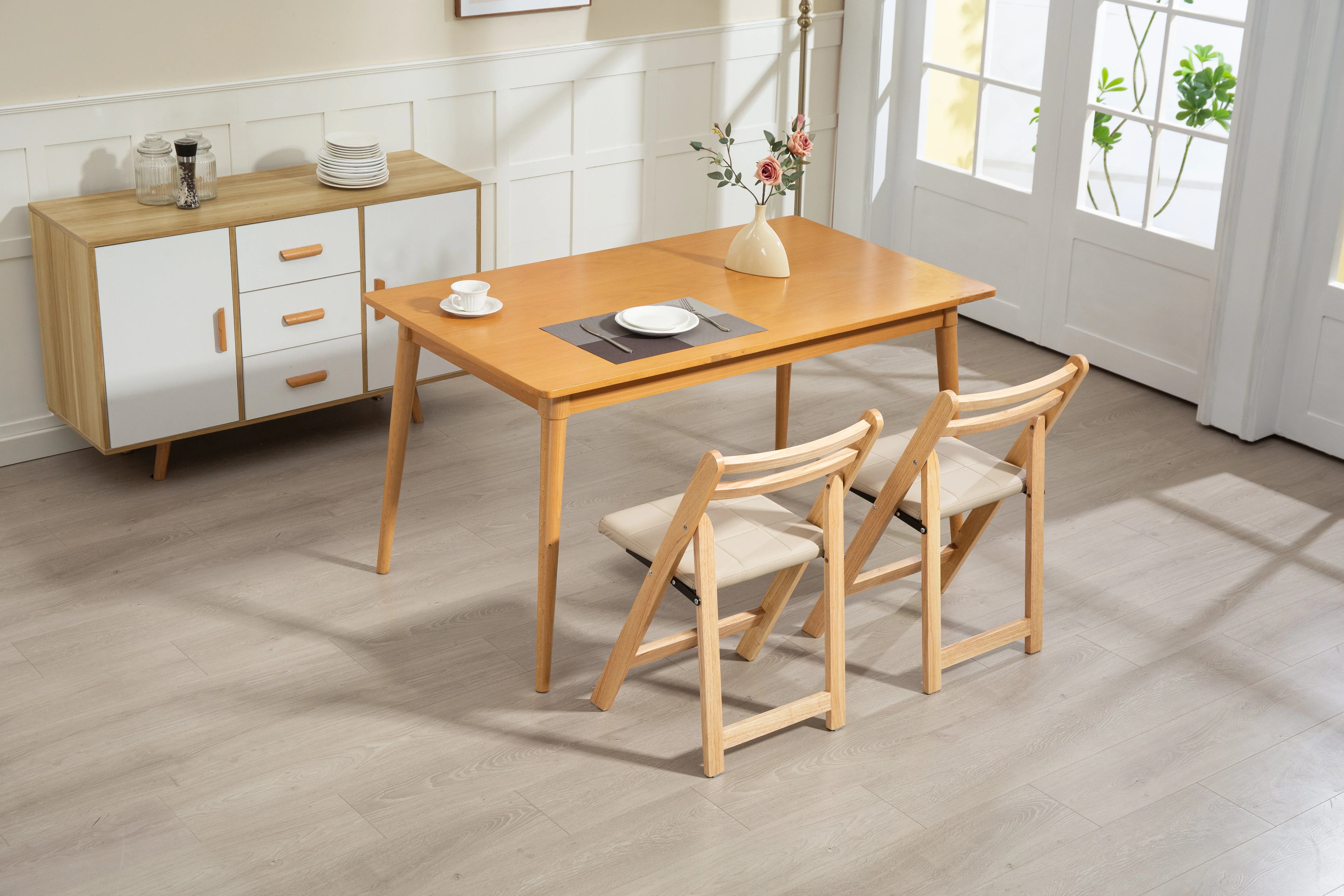 Folding Chair - Space-Saving Durable Design - Solid Wood - Image 2