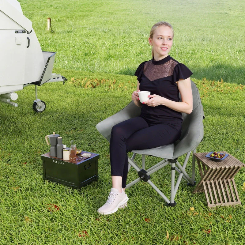 Folding Chair with Side Pocket and Carrying Bag, Padded, 120 kg Capacity, for Outdoor Camping Fishing Garden Beach - Image 8