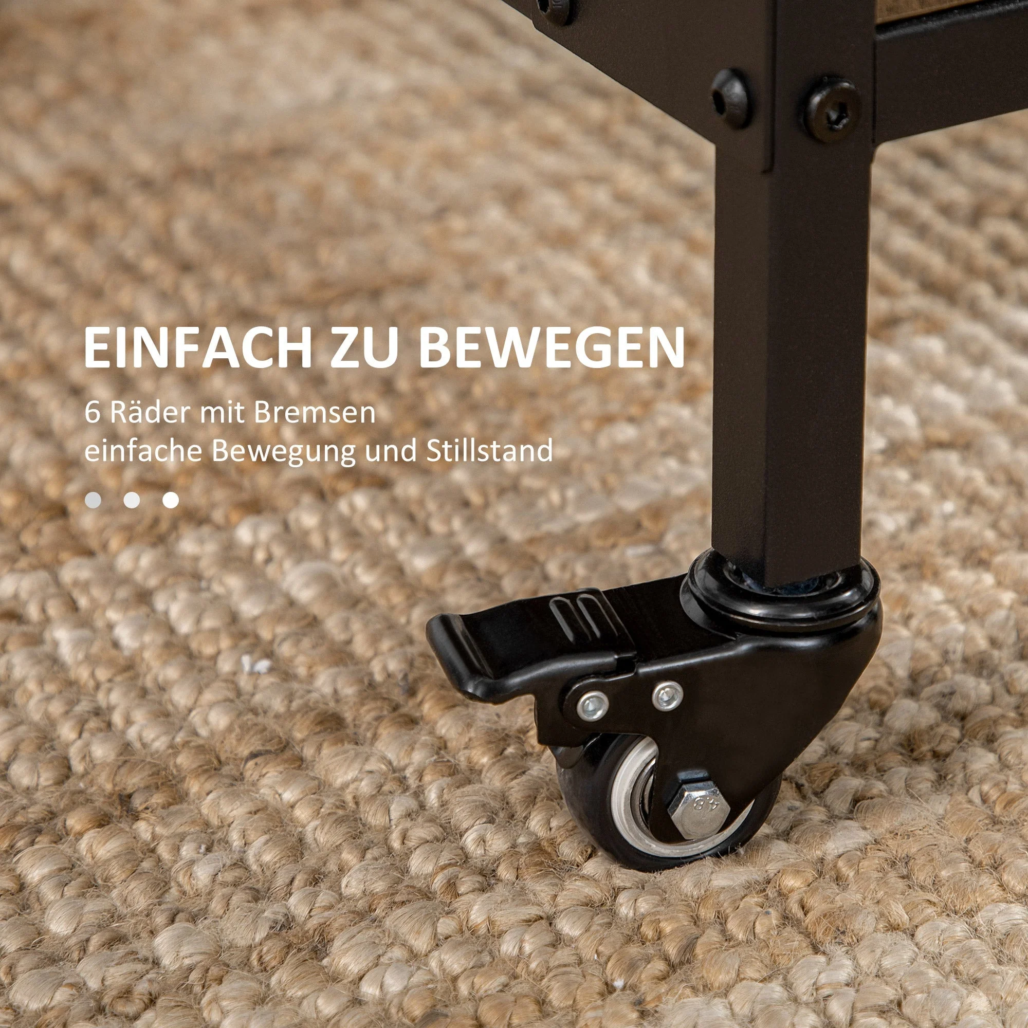 Folding Dining Table, 6 Person, Storage, Light Brown - Image 6
