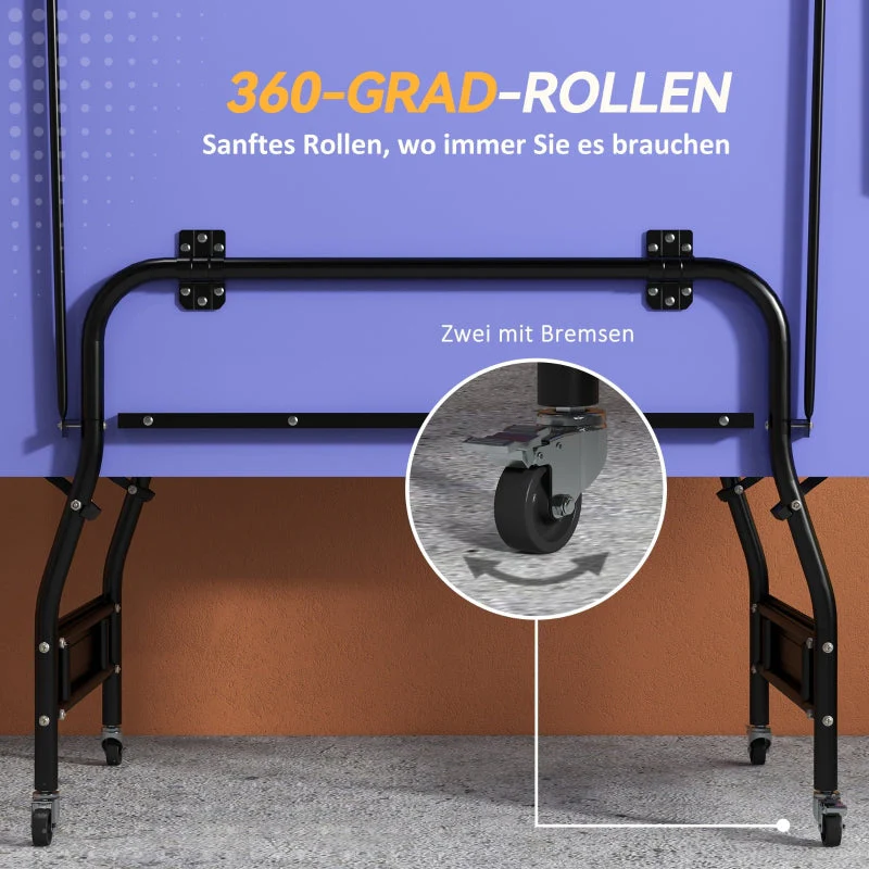 Folding Mid-Size Table Tennis Table with Net and 3 Balls, 12mm Tabletop - Image 6