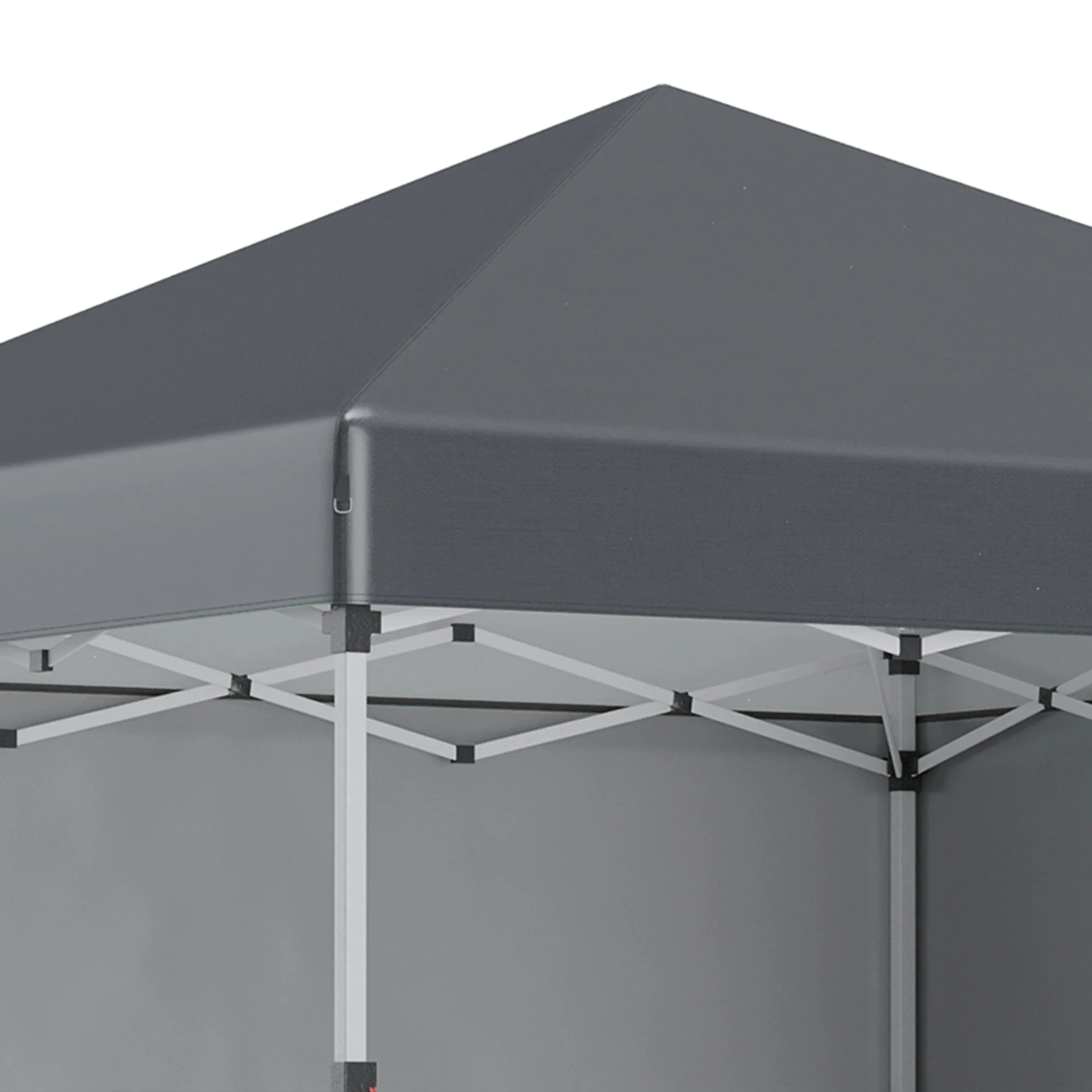 Folding Pavilion 2.97x2.97m with Sidewalls, UV Protection, Sandbag - Dark Grey Steel - Image 8