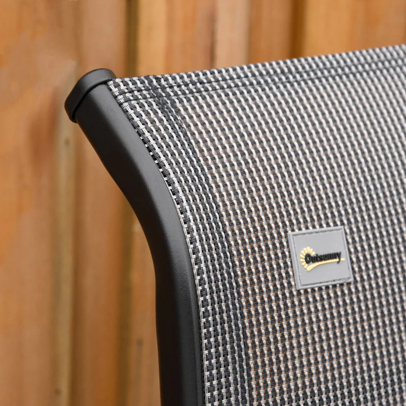 Folding Sun Lounger Zero-Gravity Recliner 9-Position Adjustable with Cushion - Black/Grey - Image 7