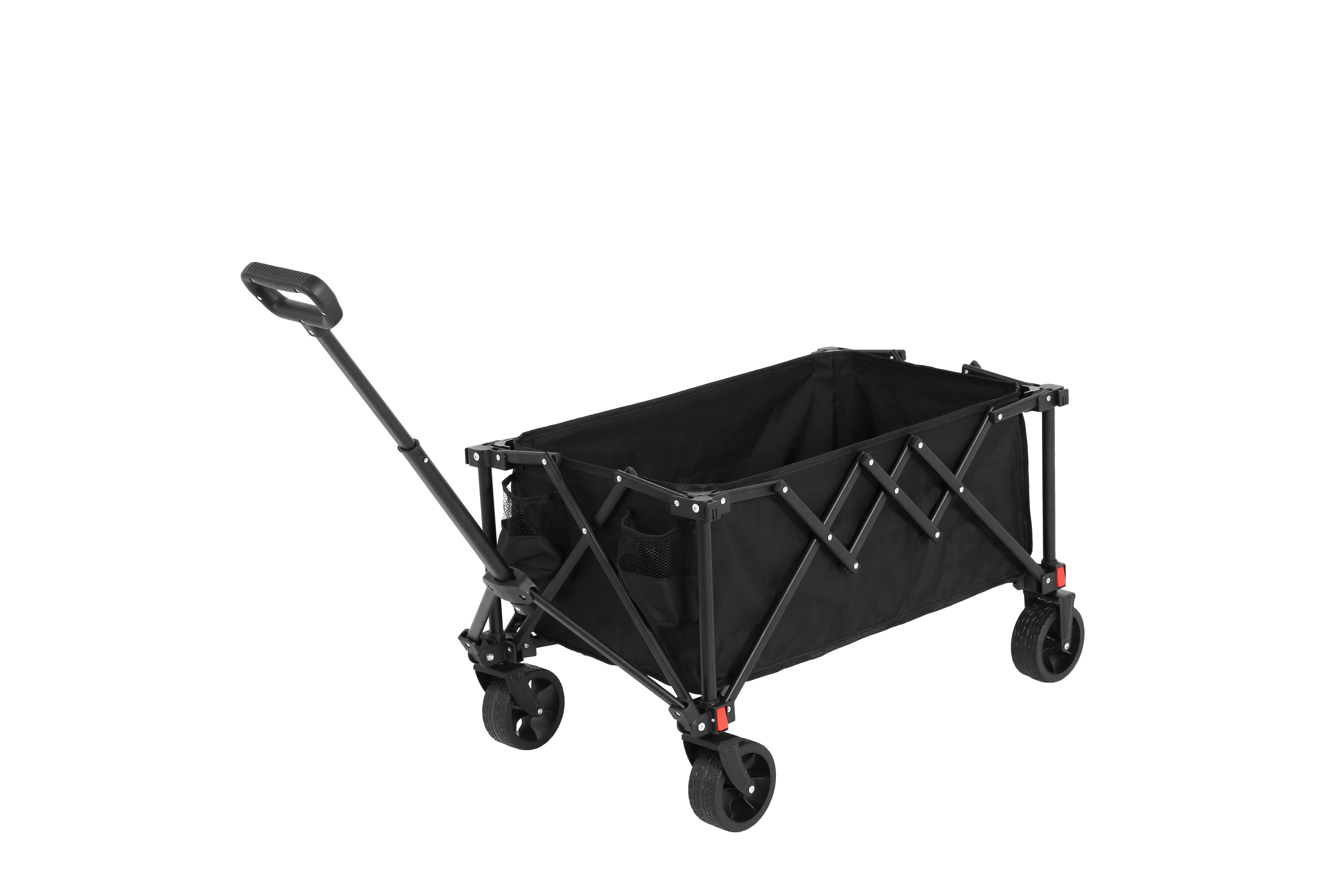 Folding Wagon Cart with All Terrain Wheels, Heavy Duty, Adjustable Handle, Black - Image 7