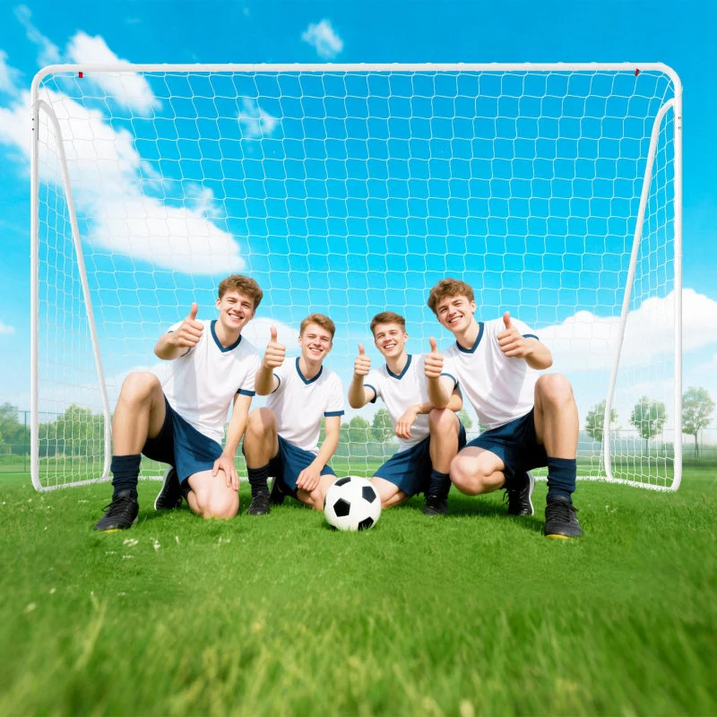 Football Goal for Games and Training, UV-Resistant and Robust with Ground Anchors, White - Image 6