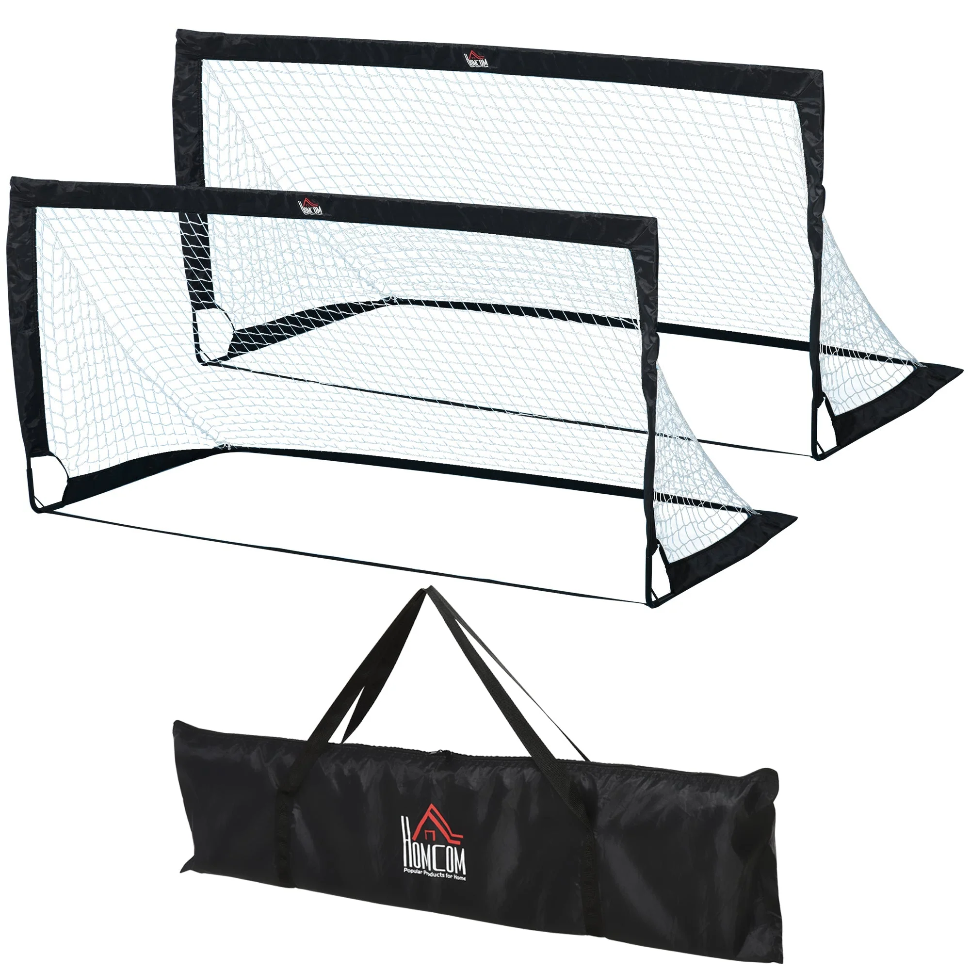 Football Goals, Set of 2 Mini Foldable, Steel and Tetrolon Black - Image 2