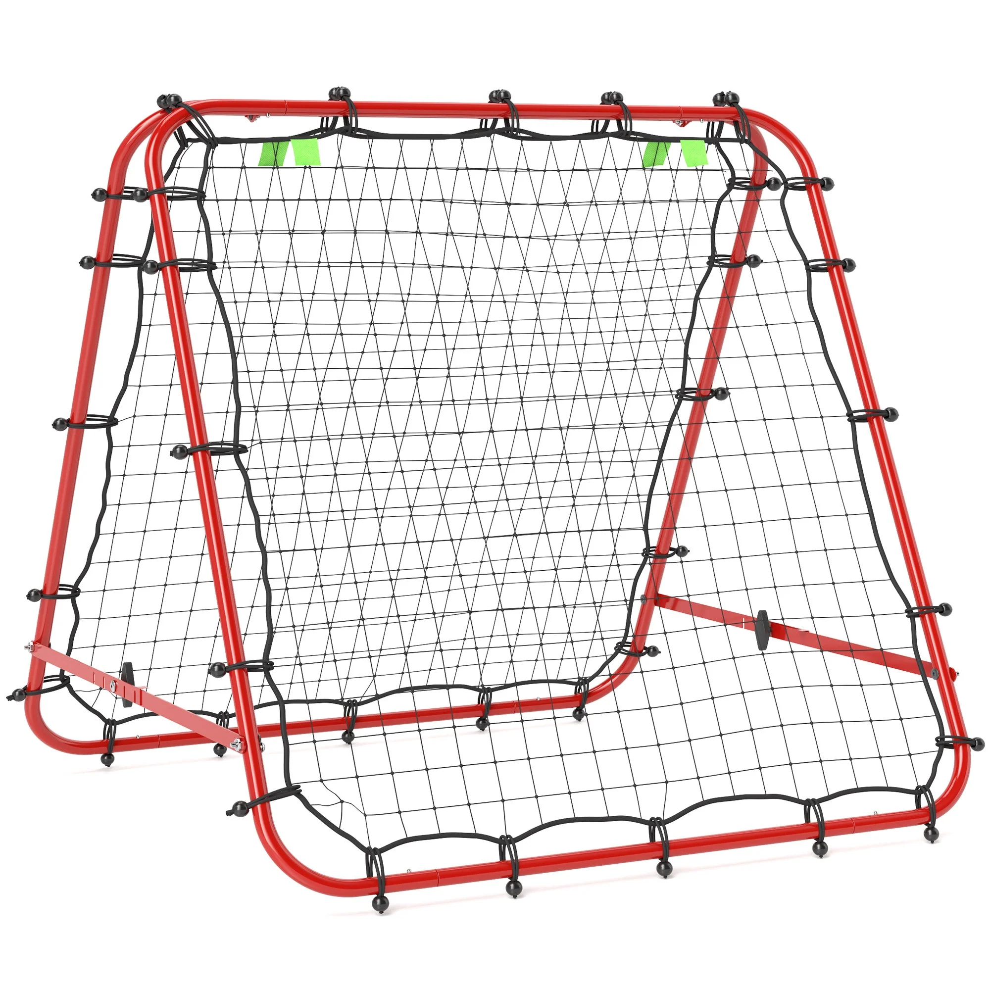 Football Rebounder Double-Sided Rebound Adjustable in 5 Levels for Training Steel Red - Image 2
