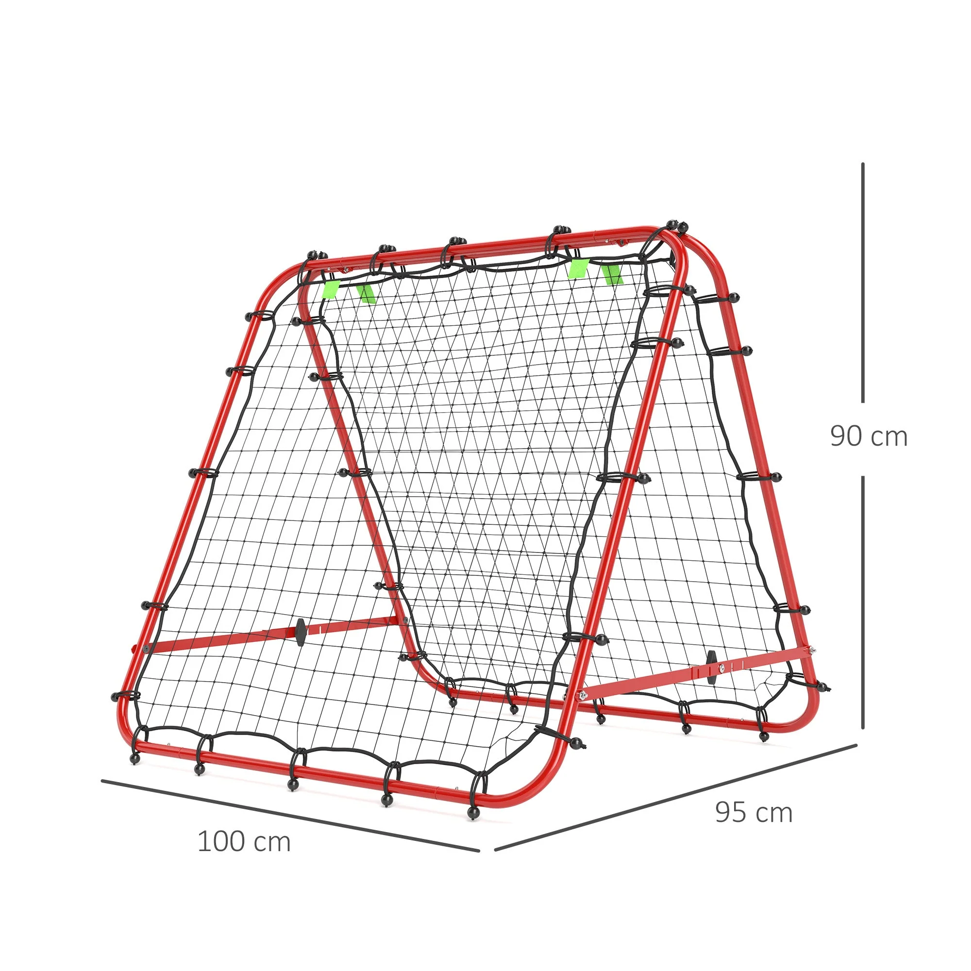Football Rebounder Double-Sided Rebound Adjustable in 5 Levels for Training Steel Red - Image 3