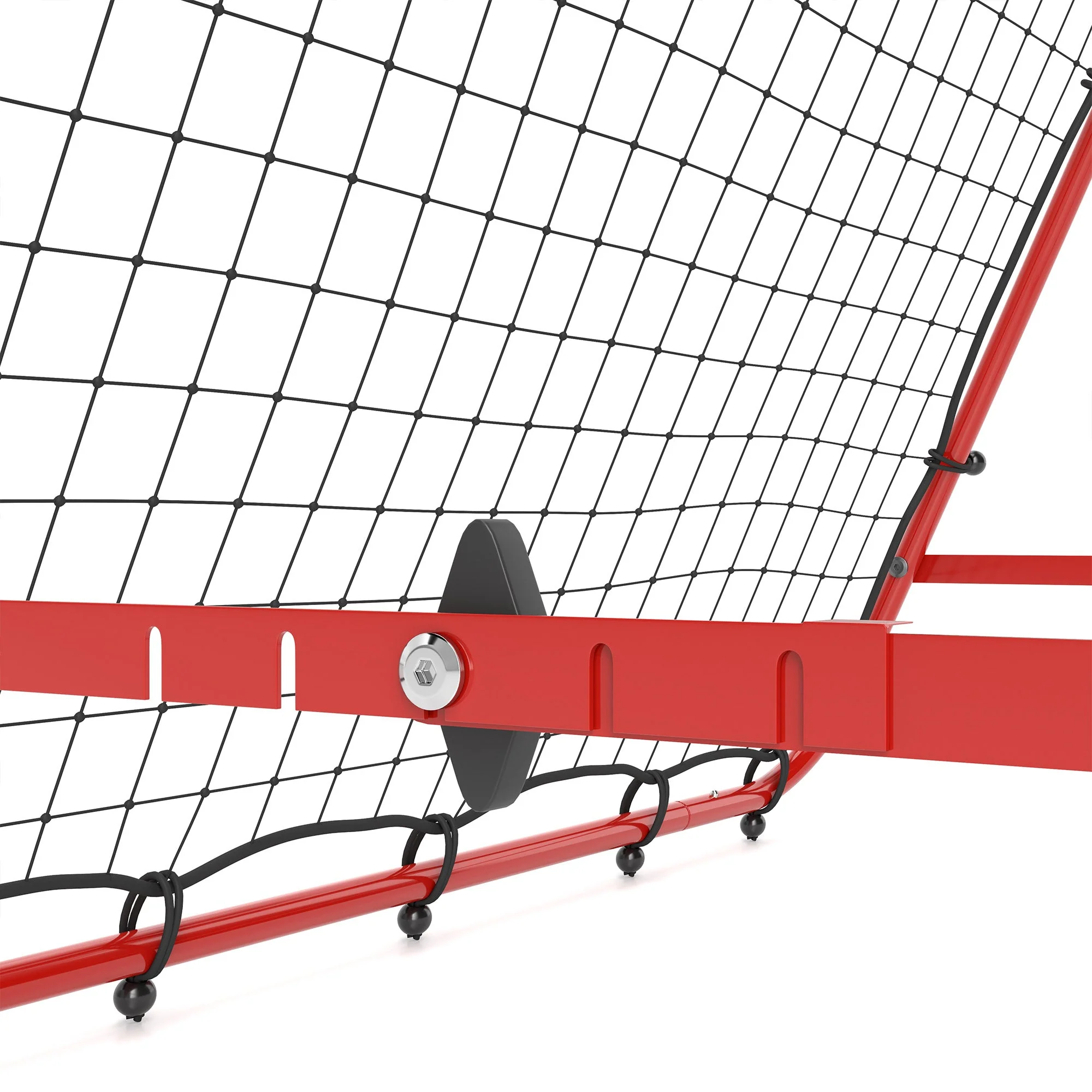 Football Rebounder Double-Sided Rebound Adjustable in 5 Levels for Training Steel Red - Image 7