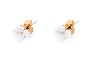 Four Pearl Gold Earrings