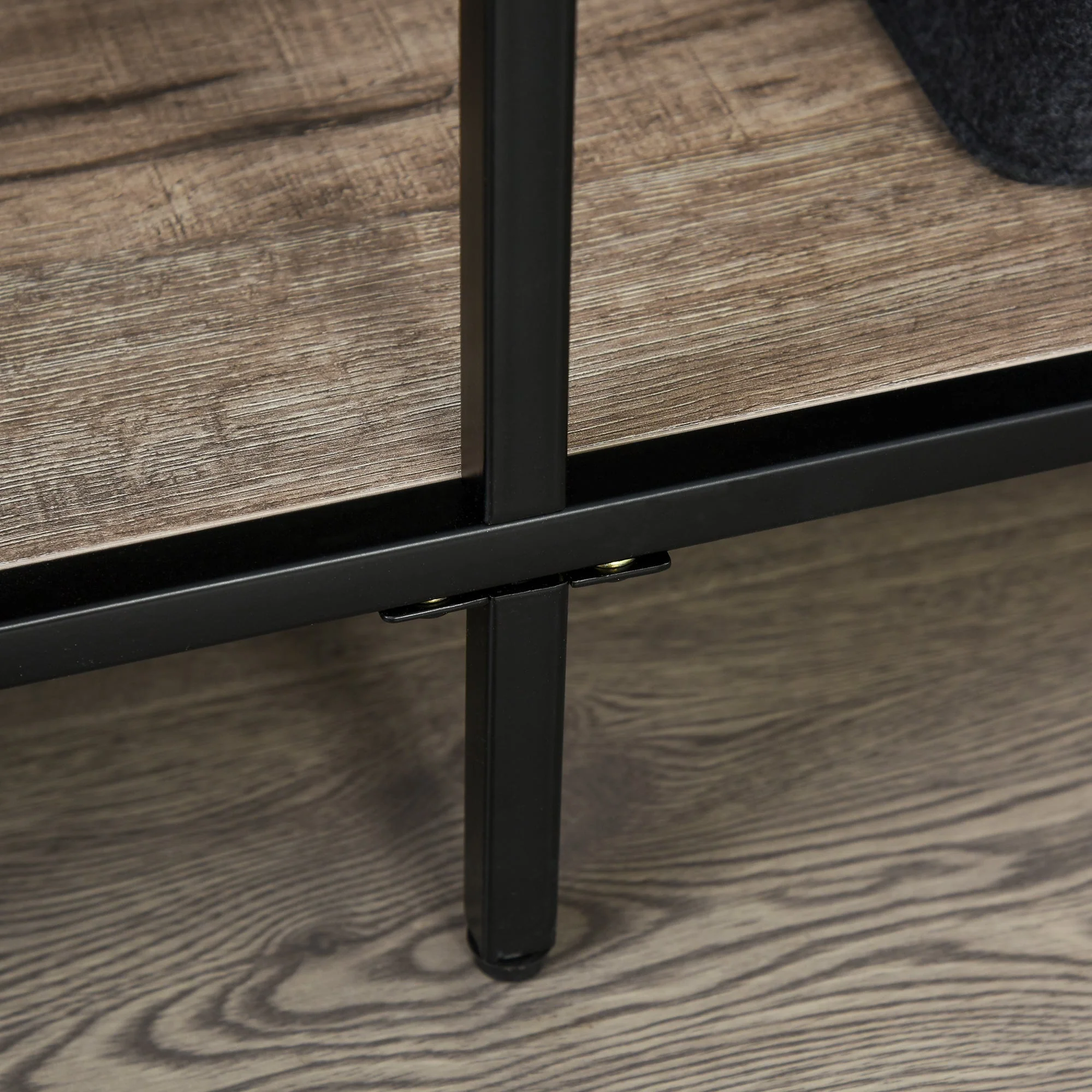Freestanding Bookcase Industrial Style Sturdy 120x32x95cm Black Light Oak - Image 8