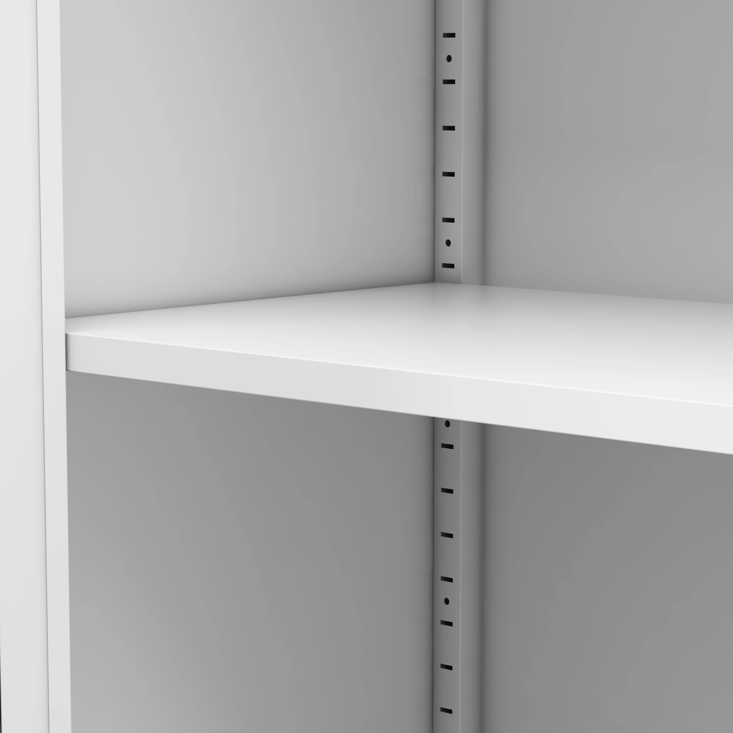 Freestanding Storage Shelf 88cm High, Height-Adjustable Shelves, Metal White - Image 9