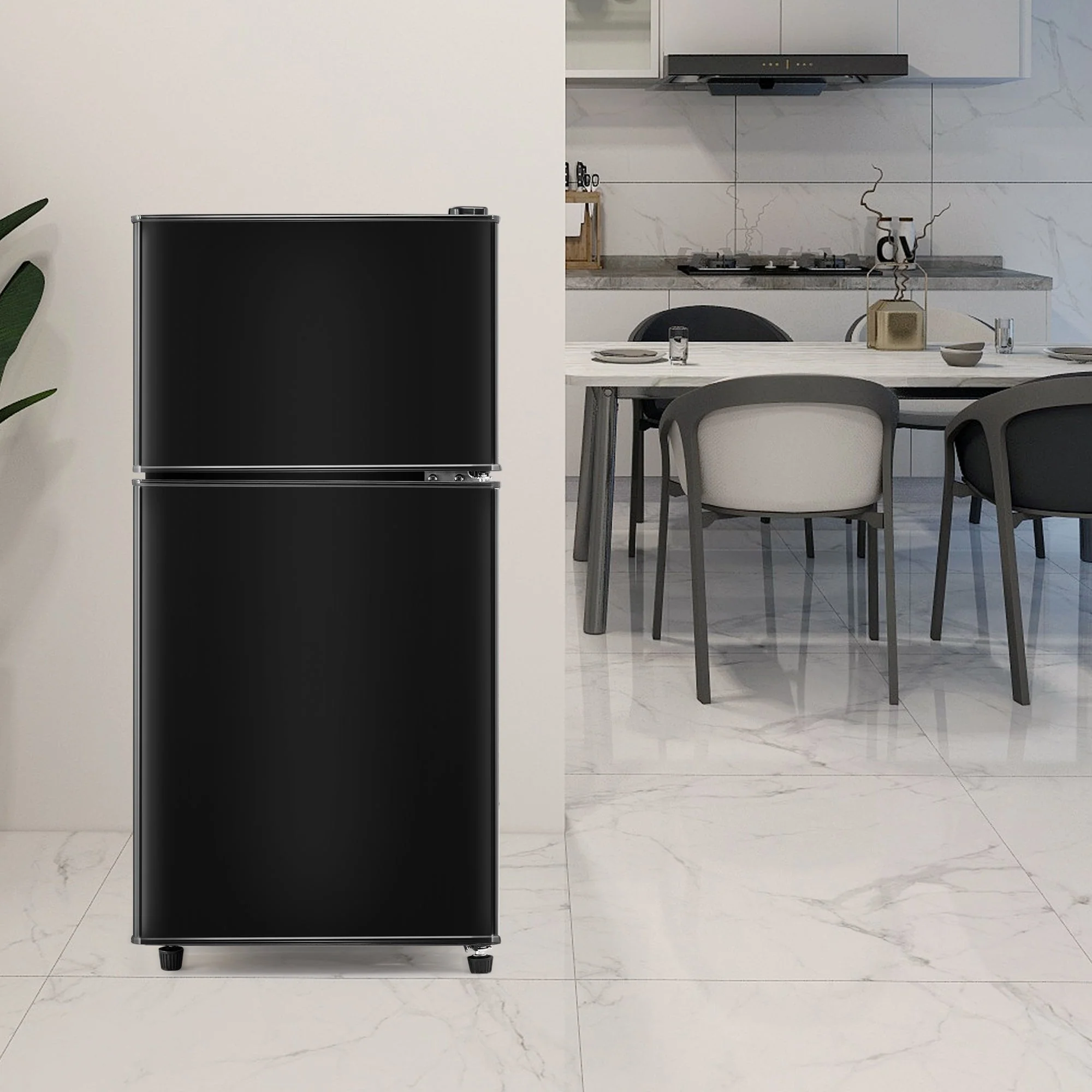 Fridge-freezer Double Door 60L Total Capacity, 86.8cm High, Premium Black - Image 5