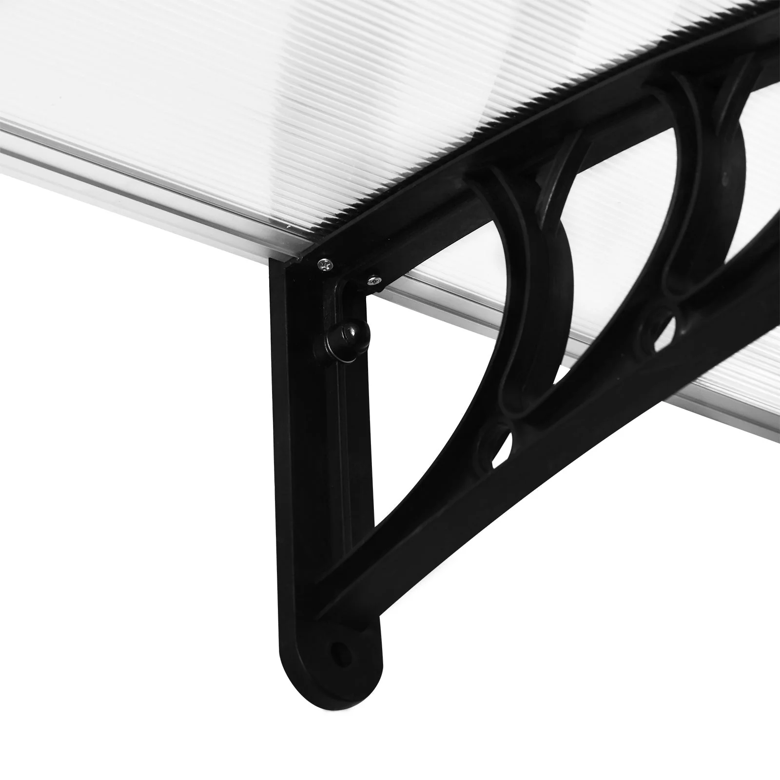 Front Door Canopy, 75x195x23 cm, 5mm Polycarbonate, Transparent Aluminum - Image 6