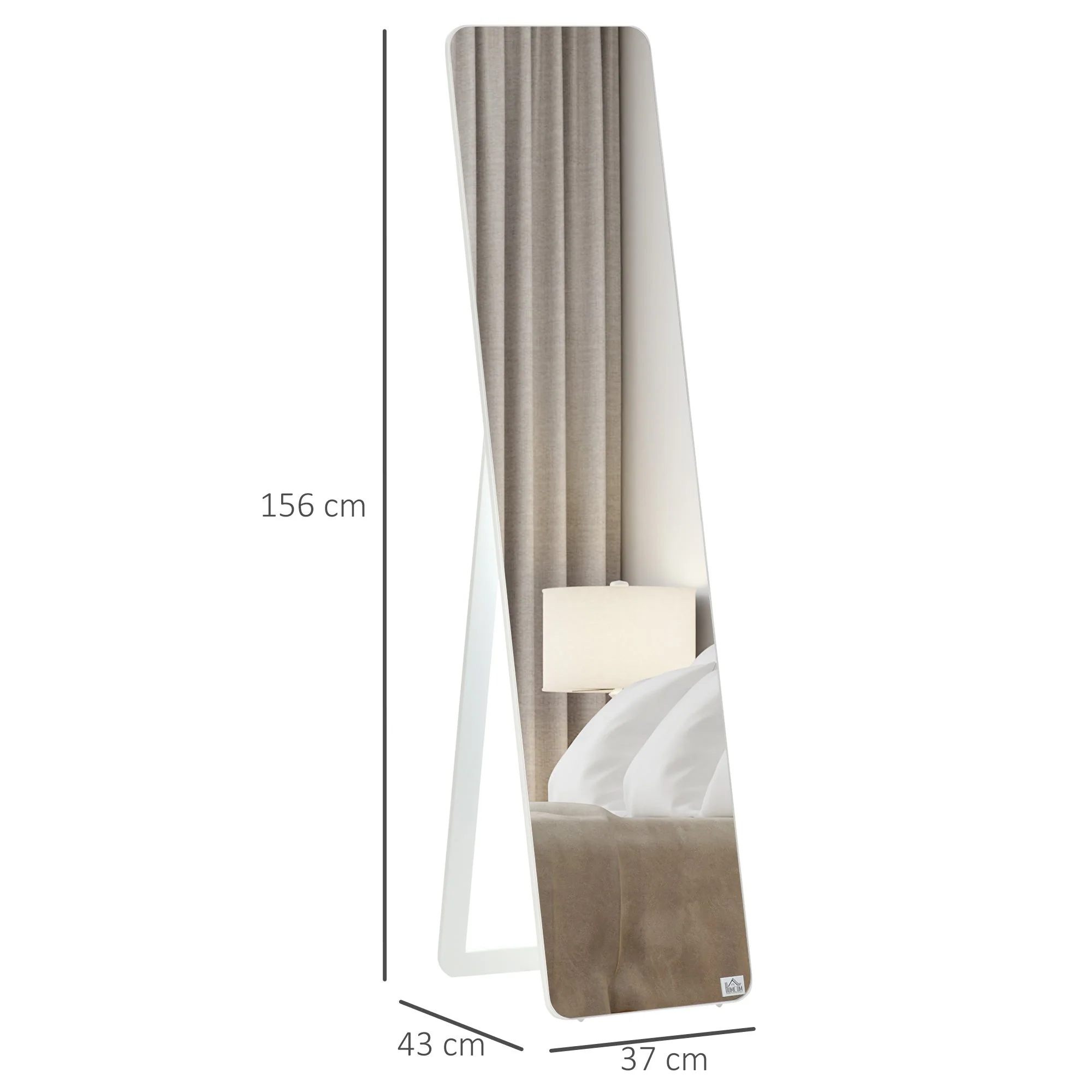 Full-length Mirror Standing Folding Frame Freestanding/Wall-Mounted - Image 3