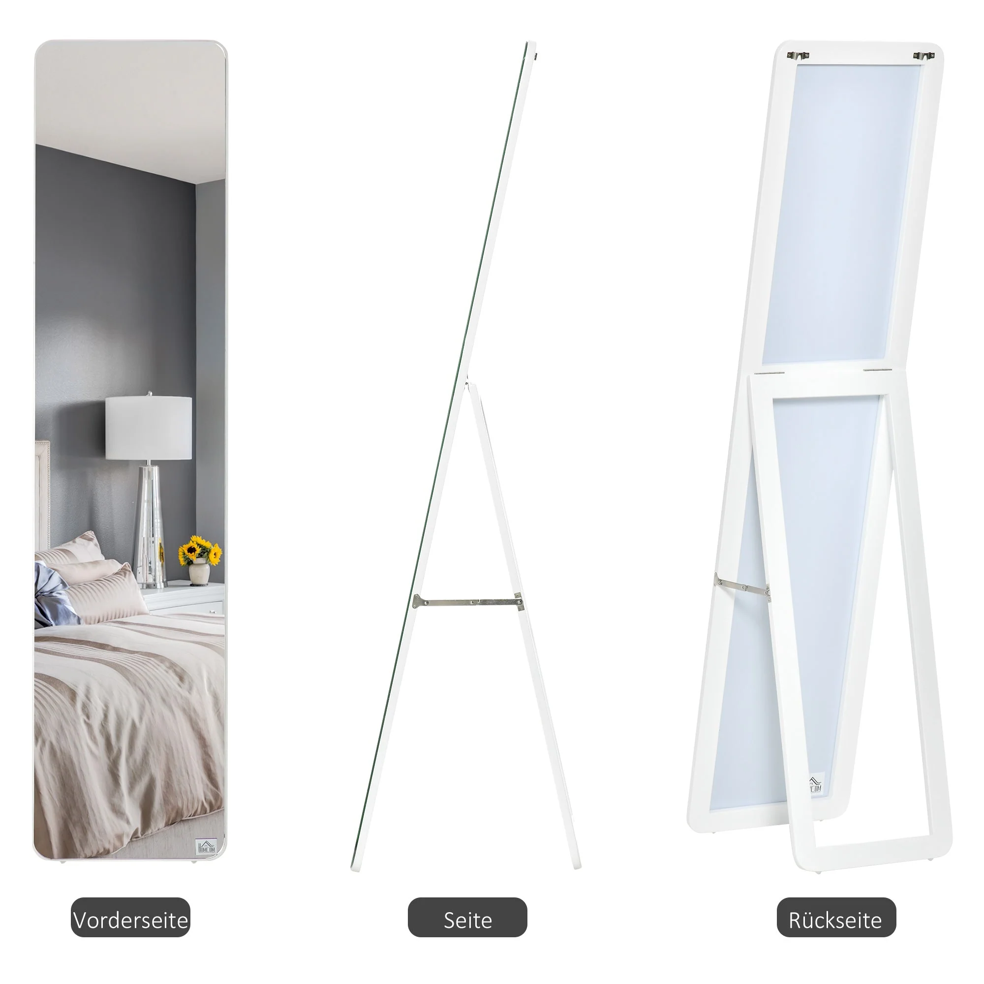 Full-length Mirror Standing Folding Frame Freestanding/Wall-Mounted - Image 4