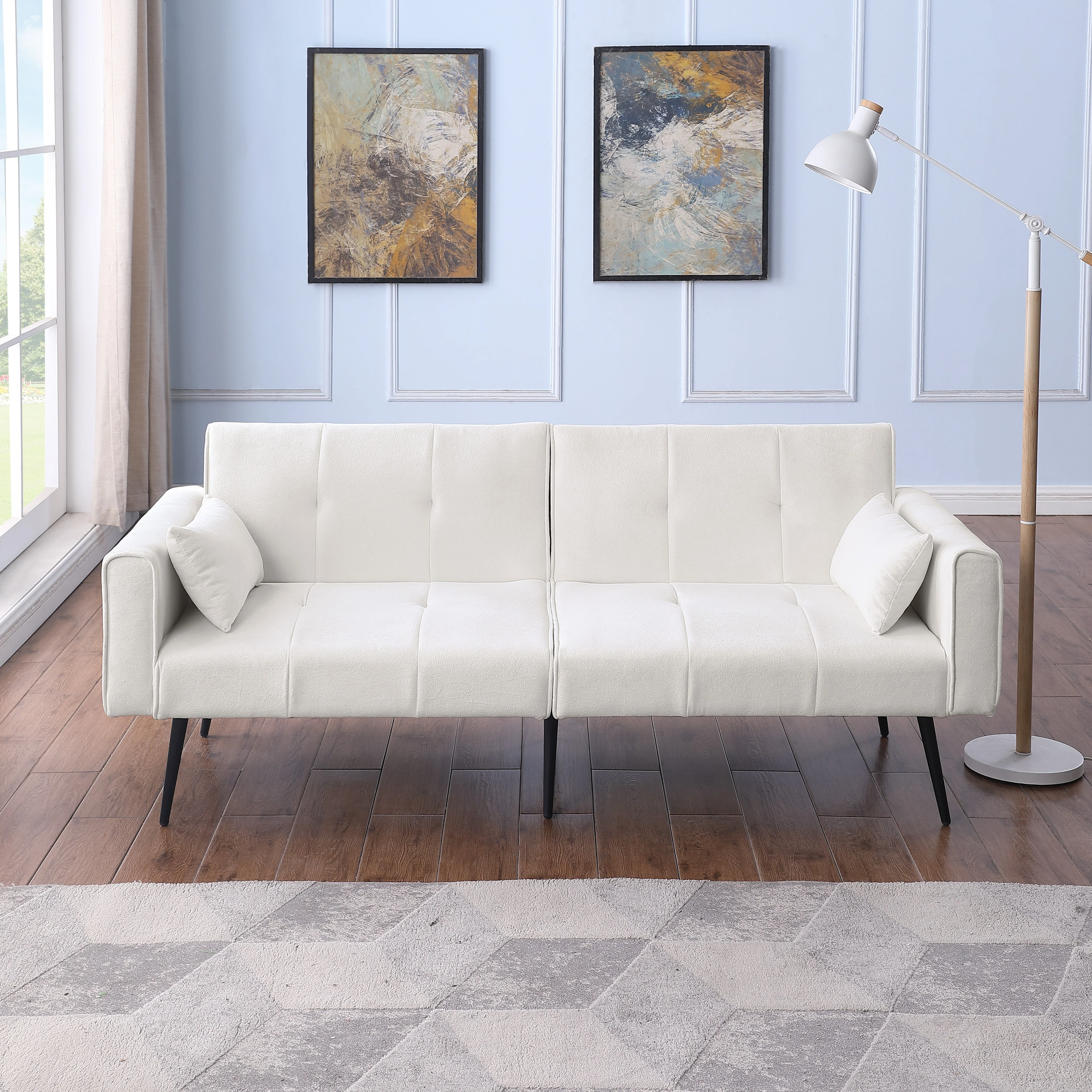 Futon Sofa Bed, Modern 68" Convertible Sleeper Couch, Small Spaces