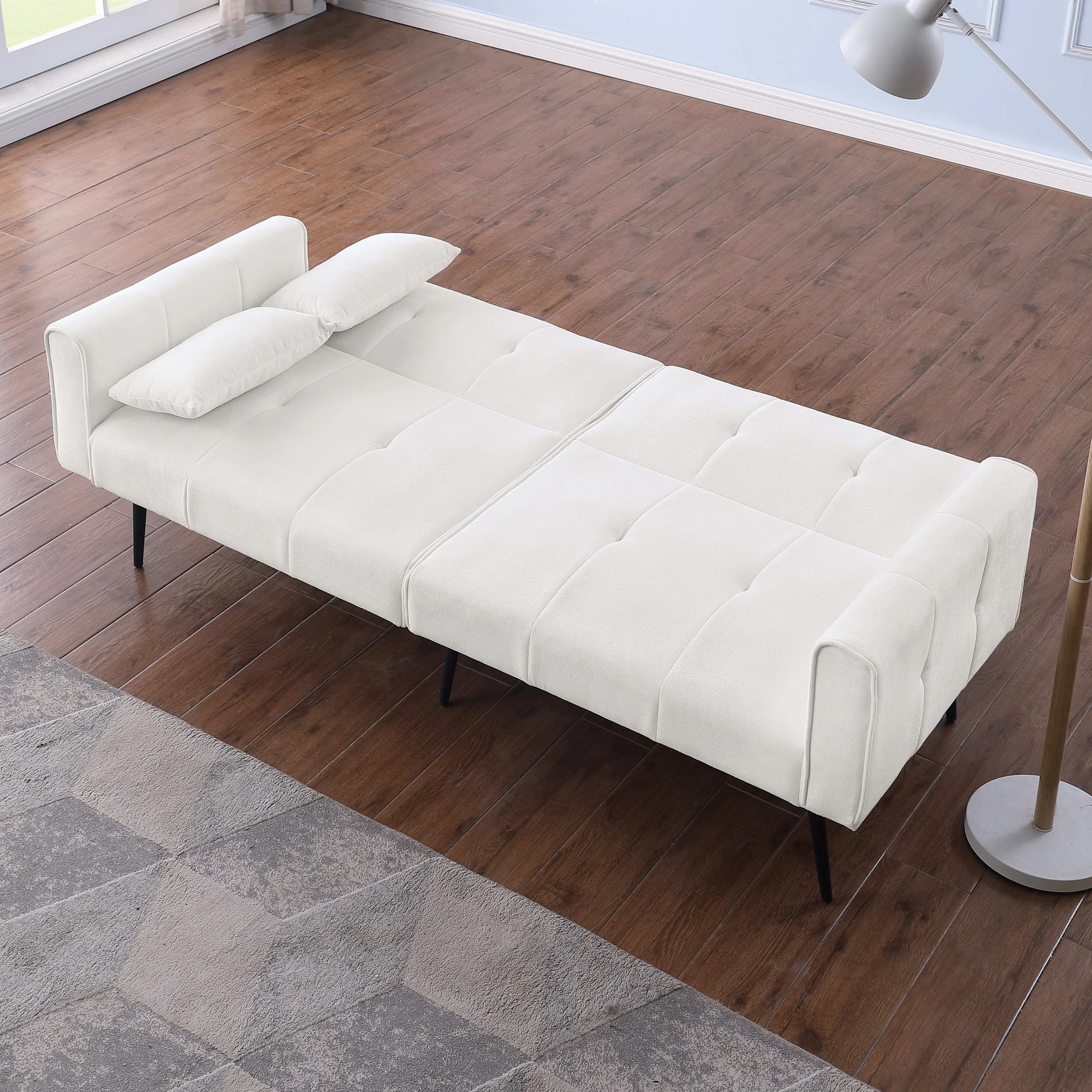 Futon Sofa Bed, Modern 68" Convertible Sleeper Couch, Small Spaces - Image 6