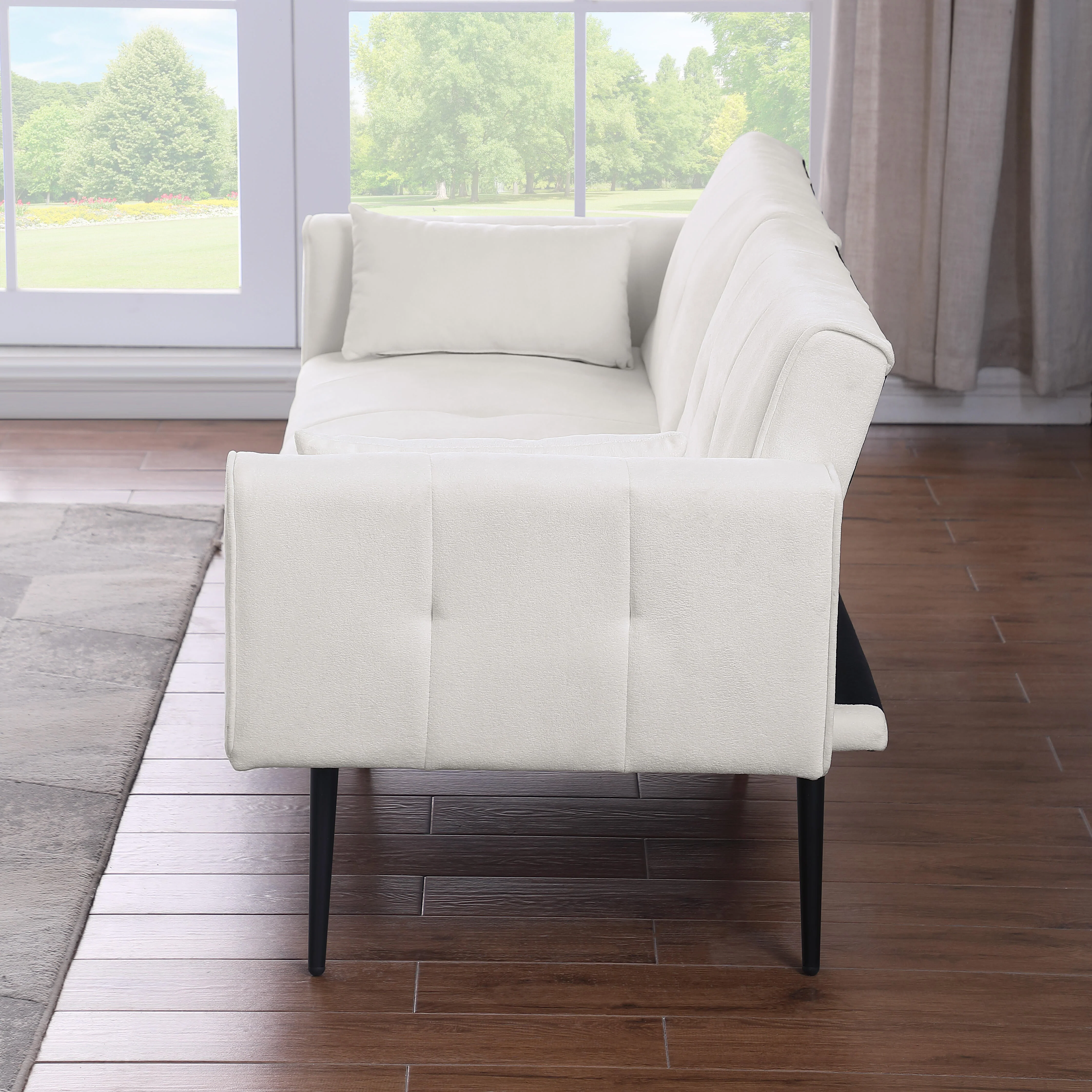 Futon Sofa Bed, Modern 68" Convertible Sleeper Couch, Small Spaces - Image 7