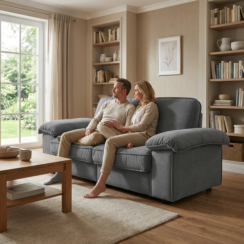FX-P20EU-GY1 Modern Sofa with Hidden Storage Comfortable Upholstery Grey - Image 4