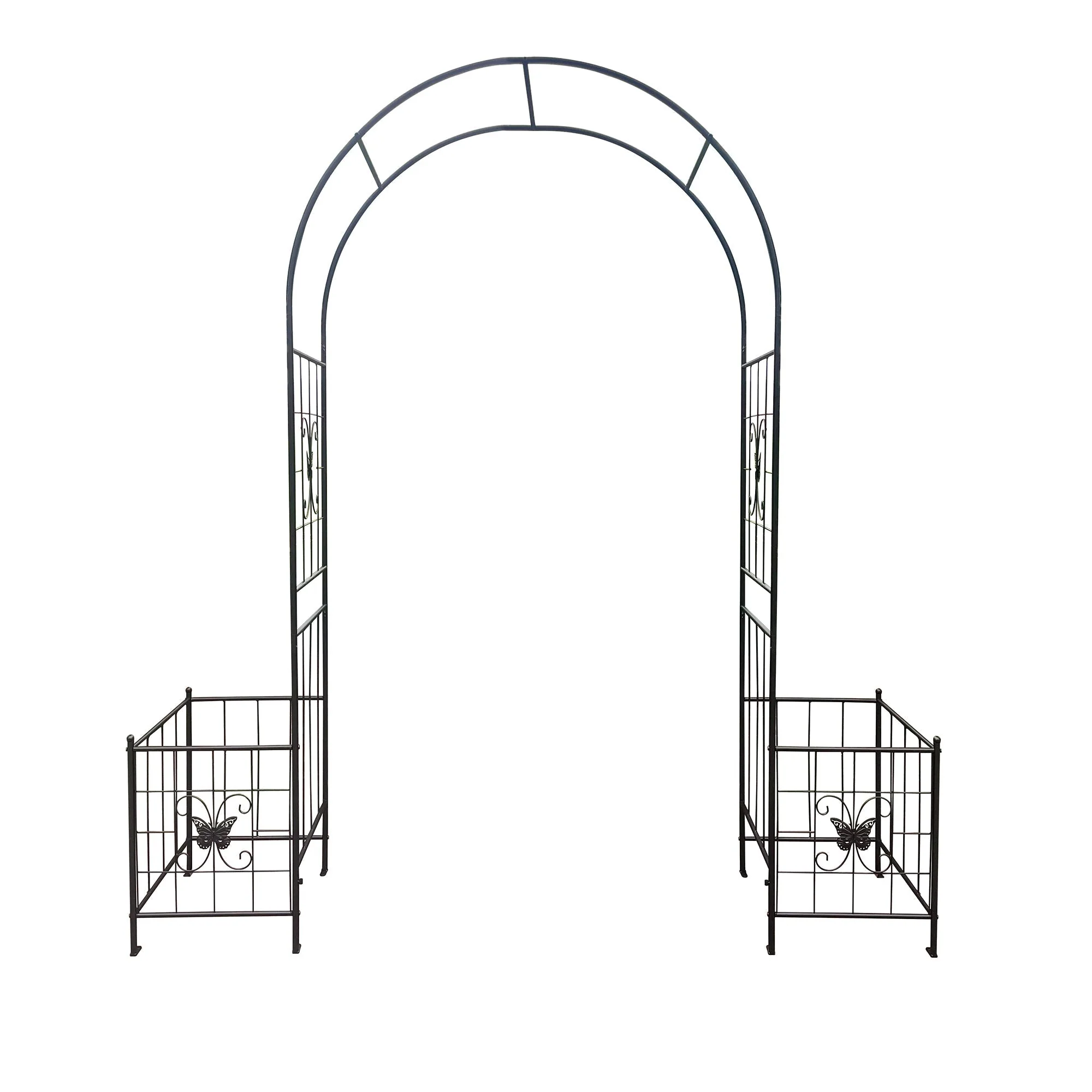 Garden Arch Arbor Trellis for Climbing Plants Outdoor Wedding Arch, Black Metal - Image 4