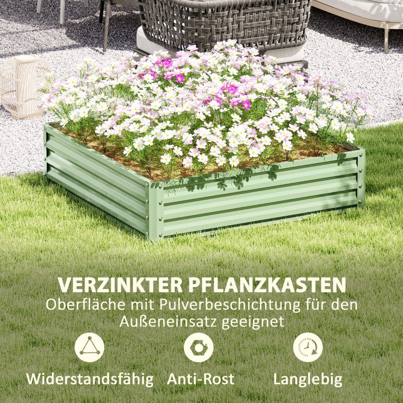 Garden Bed Planter, Steel Housing, 120 x 120 x 30 cm, Green - Image 5