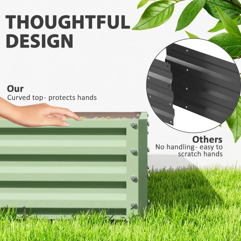Garden Bed Planter, Steel Housing, 120 x 120 x 30 cm, Green - Image 7