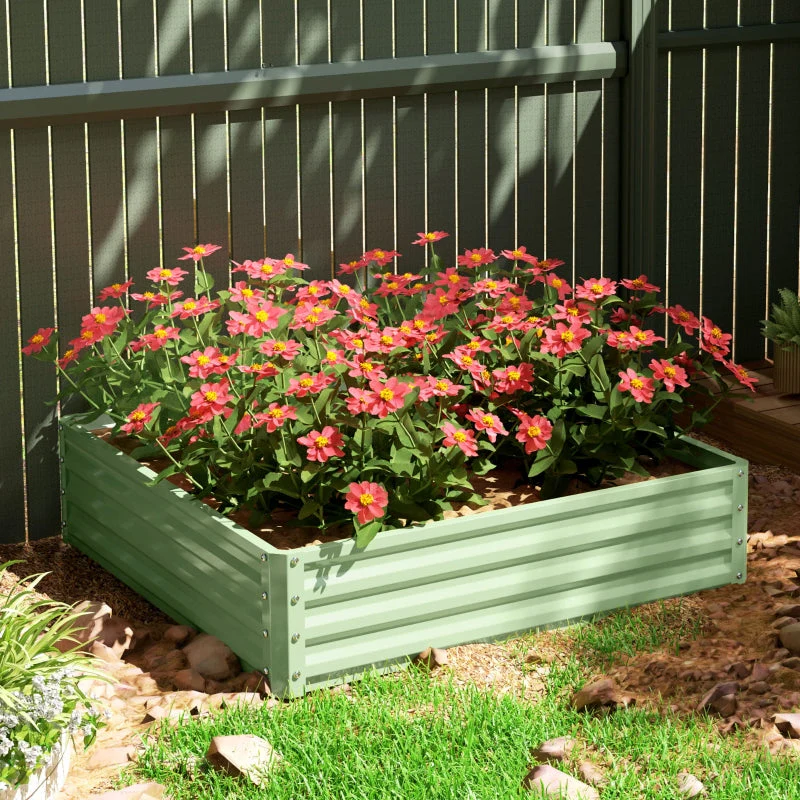 Garden Bed Planter, Steel Housing, 120 x 120 x 30 cm, Green - Image 8