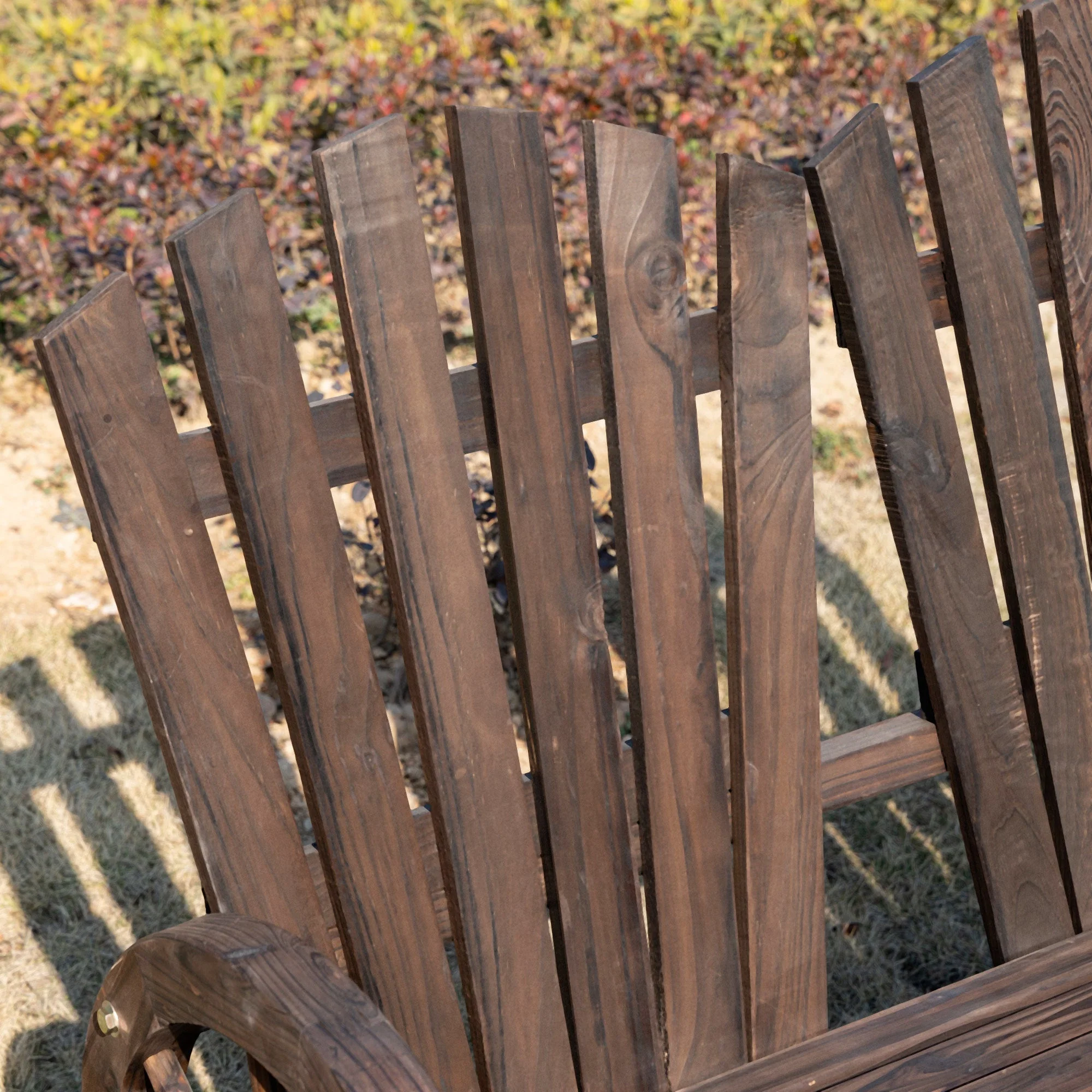 Garden Bench with Armrests, Solid Wood, Dark Brown - Image 8