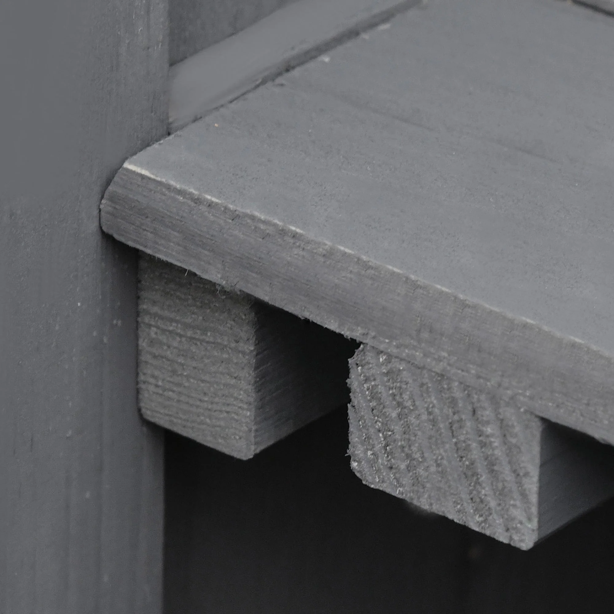 Garden Cabinet Weatherproof Tool Cabinet Double Door 2 Compartments Fir Wood Dark Grey - Image 7