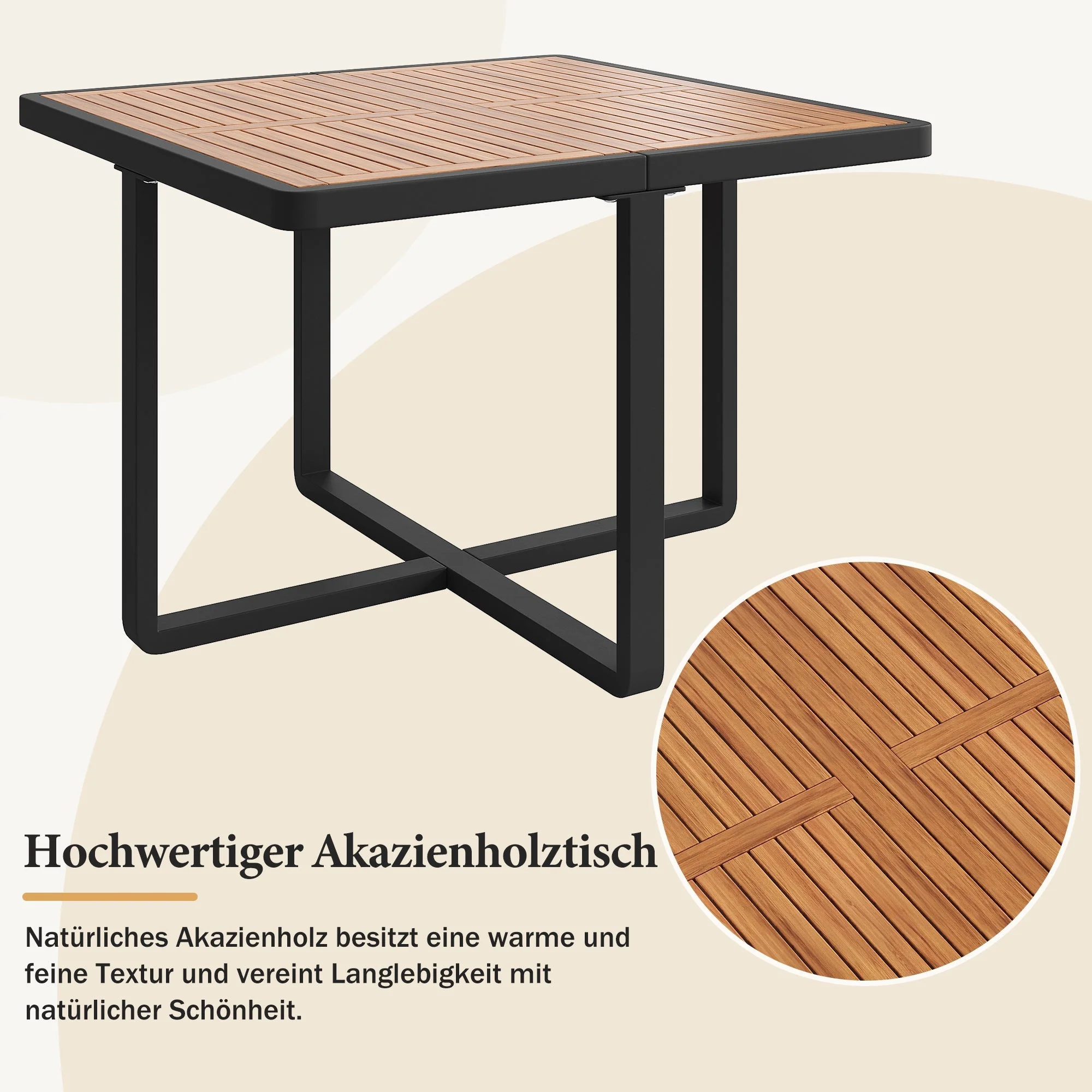 Garden Furniture Set with 12 Chairs and Dining Table, Solid Wood Tabletop - Image 7
