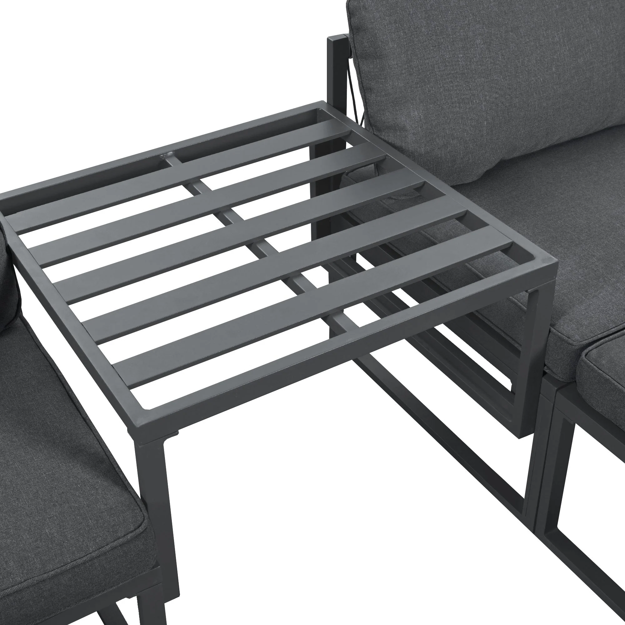 Garden Lounge Set 2 Sofas 2 Footstools - Adjustable - Image 8