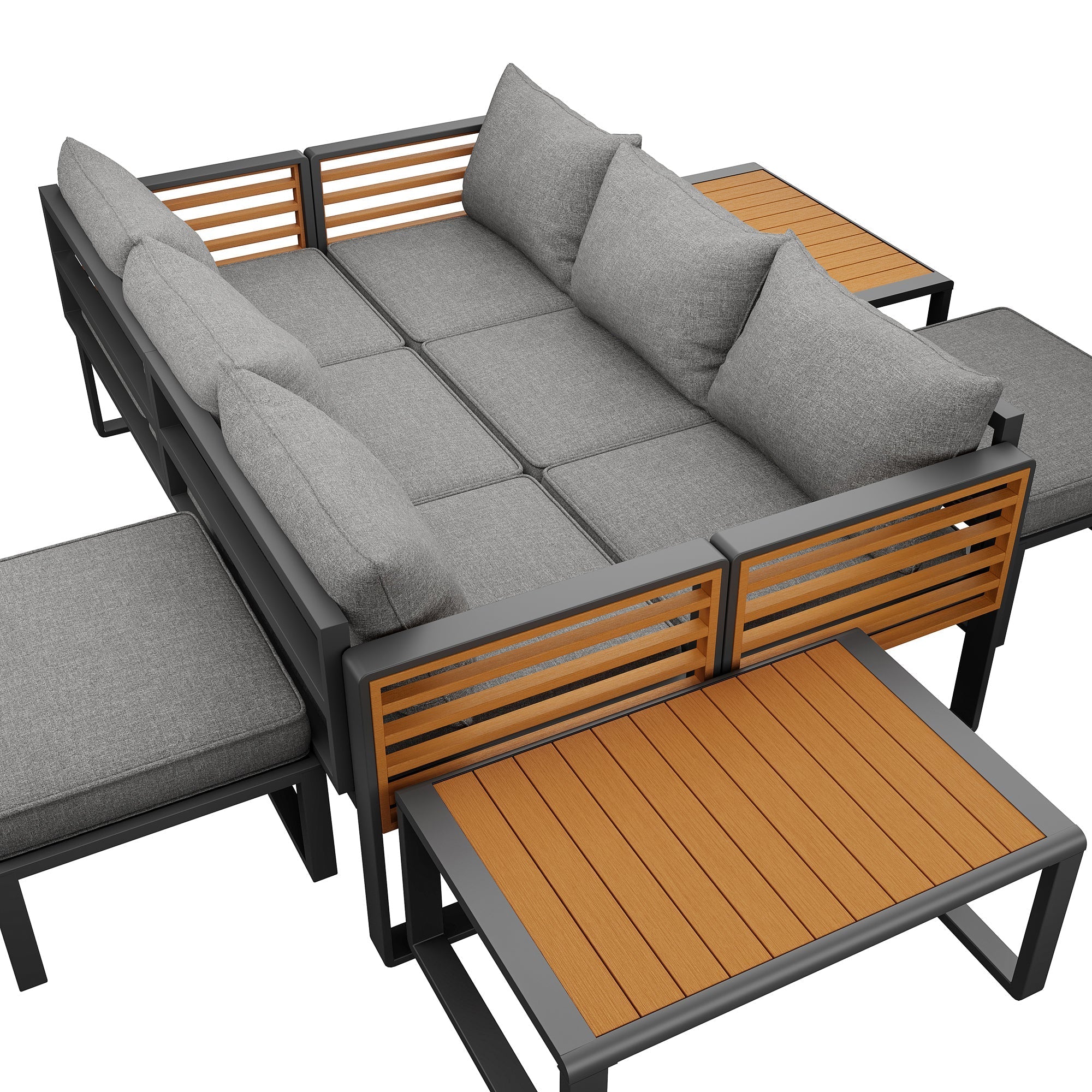 Garden Lounge Set 6-8 Seater Outdoor Sofa - Galvanized Iron Frame - Image 8