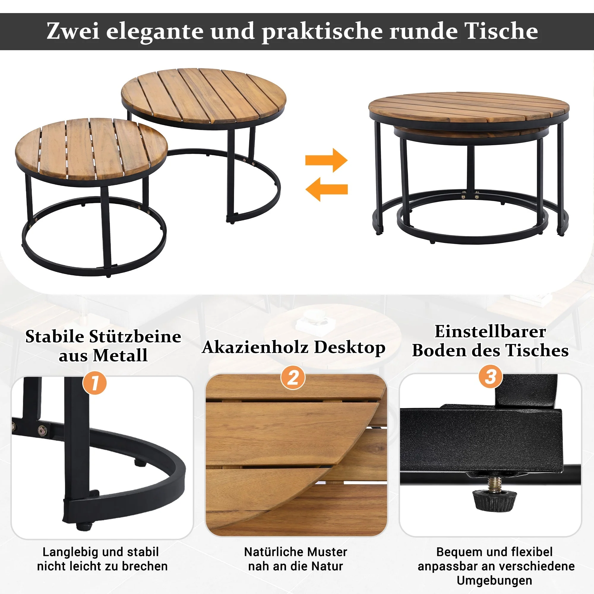 Garden Lounge Set 6-Piece Dining Set for 5-6 People Indoor/Outdoor Galvanized Iron Frame - Image 6