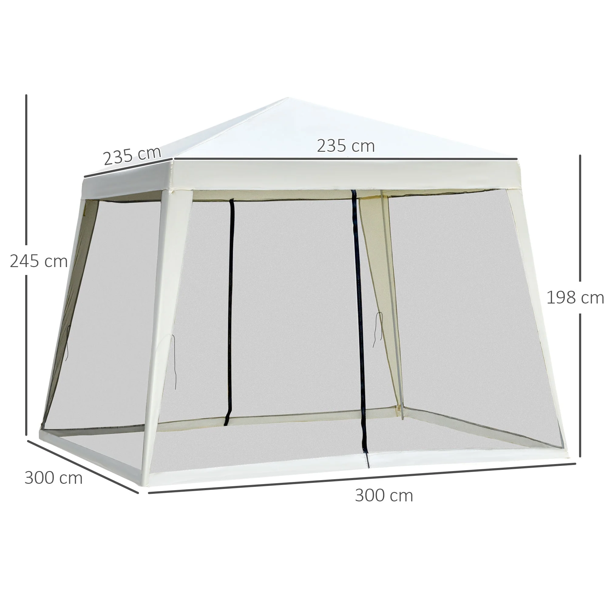 Garden Pavilion 3x3m Weatherproof Party Tent, Metal/Polyester Cream White - Image 3