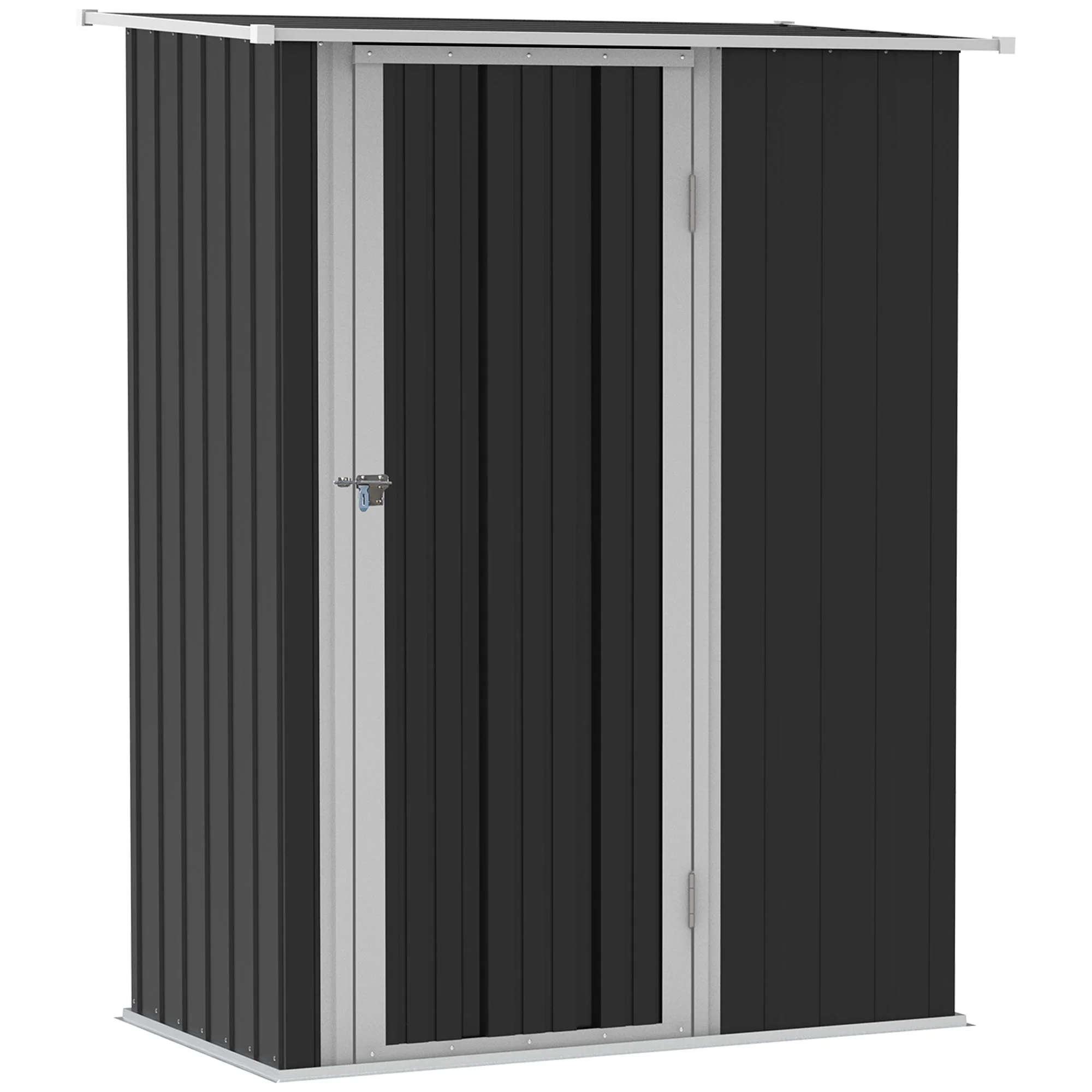 Garden Shed Outdoor Steel Dark Grey - Image 2
