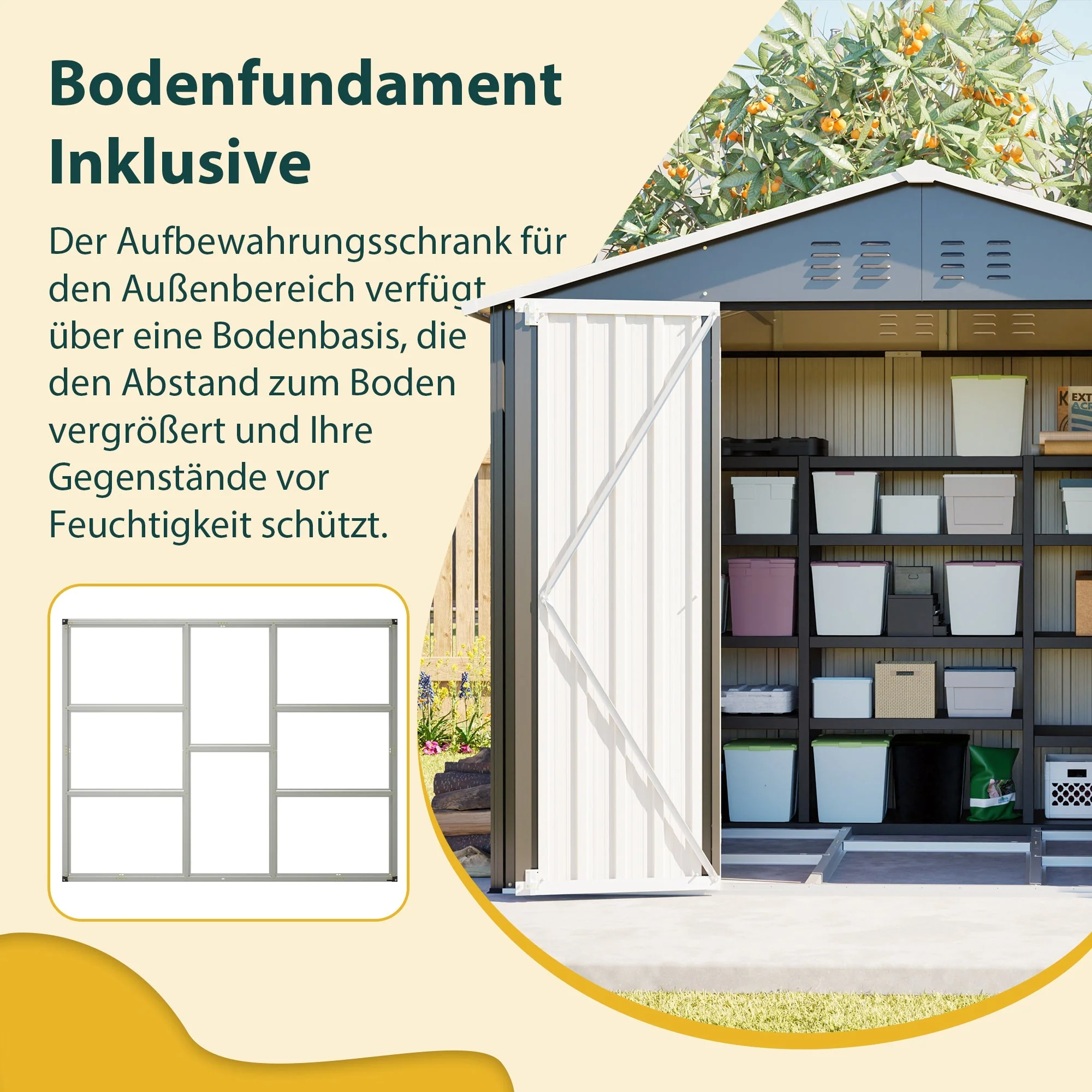 Garden Shed/Tool Shed 240x192.3x191 cm Sliding Door Lockable Metal - Image 4