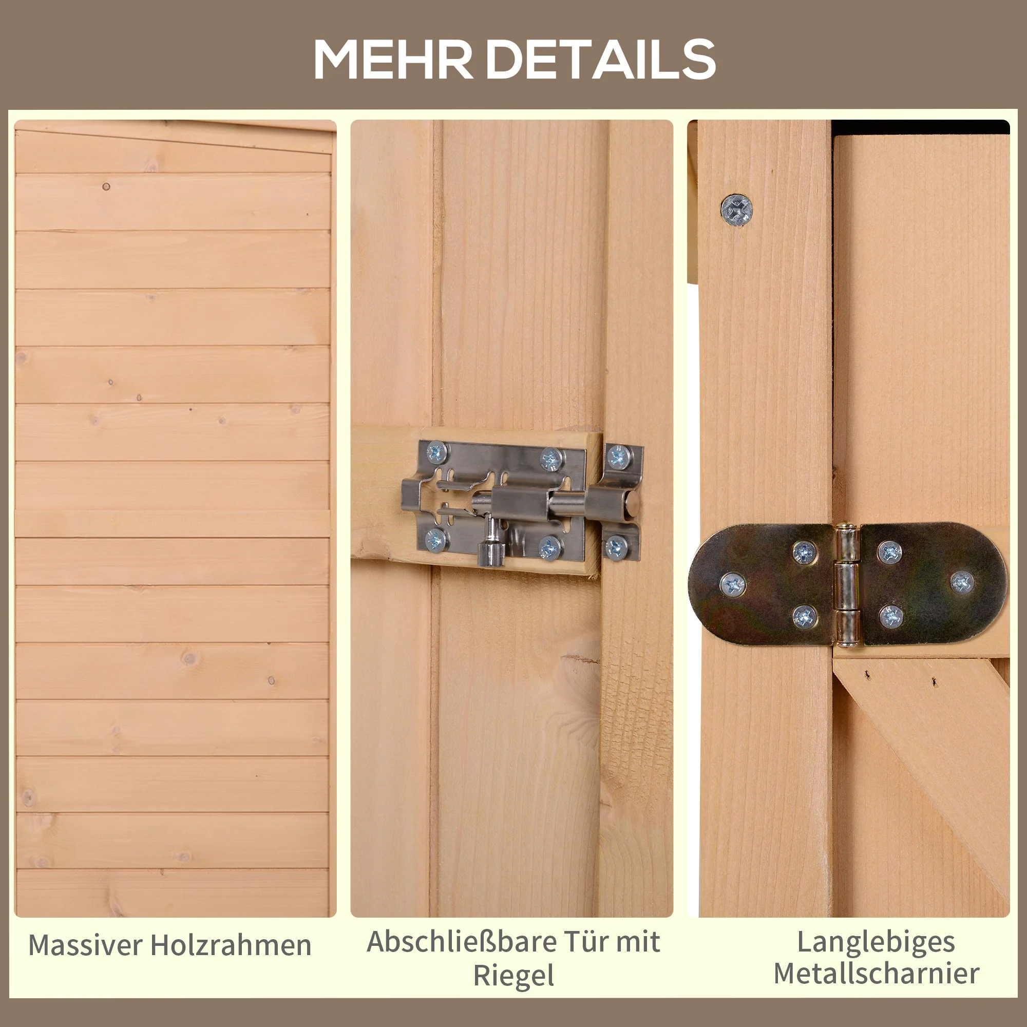 Garden Shed Tool Shed with Shelves Fir Natural Wood - Image 6