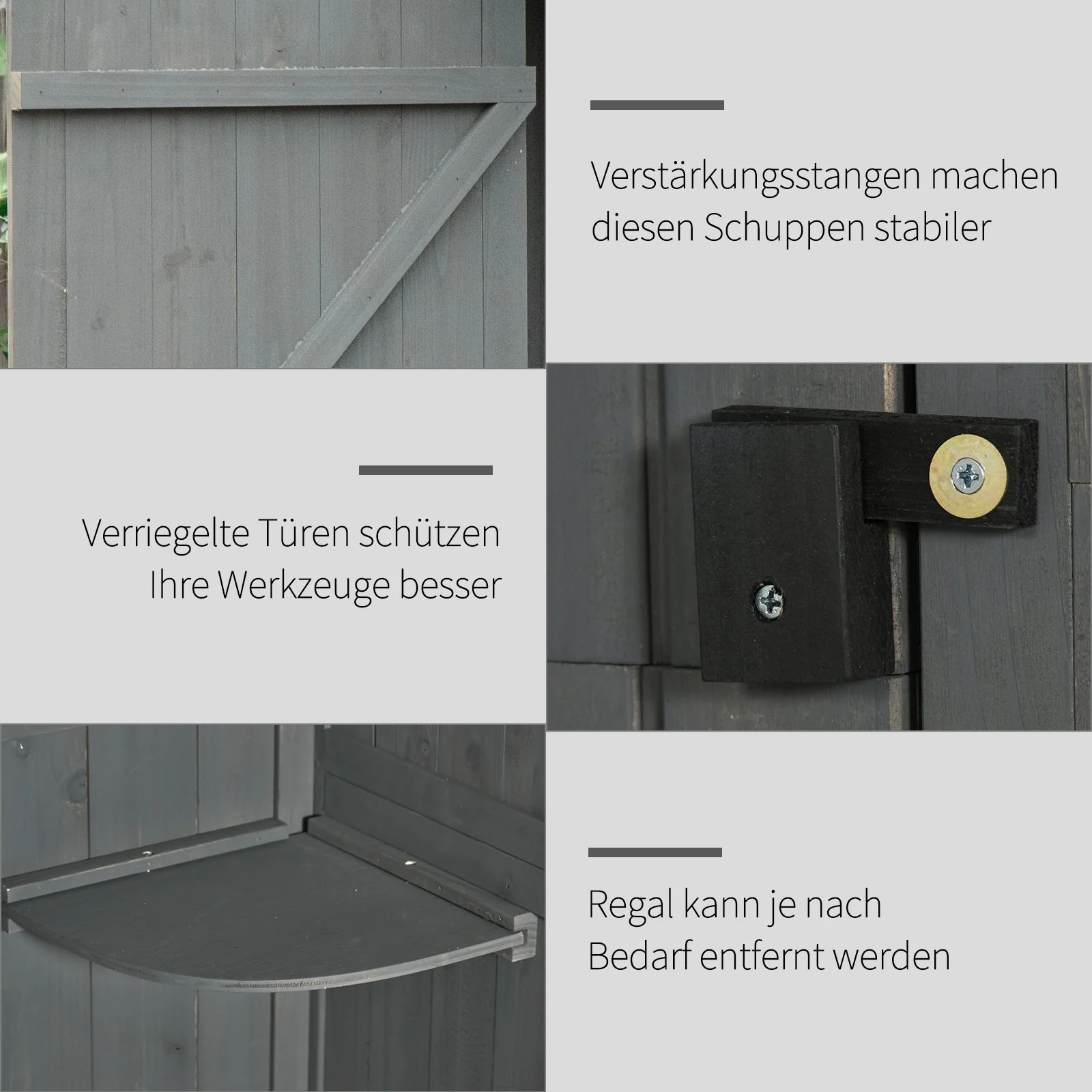 Garden Shed with Shelves, Asphalt Roof, Window 77x54.2x179cm, Wood Grey+Green - Image 6