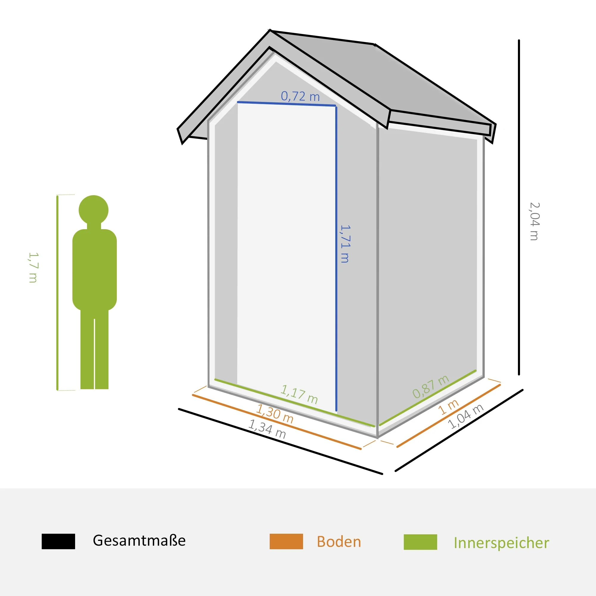 Garden Shed with Ventilation Window, Lean-to Metal, Grey - Image 3
