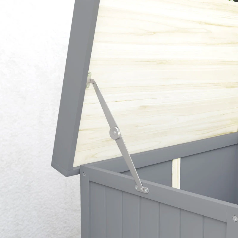 Garden Shed Work Surface Double Doors Wood/Stainless Steel - Grey - Image 8