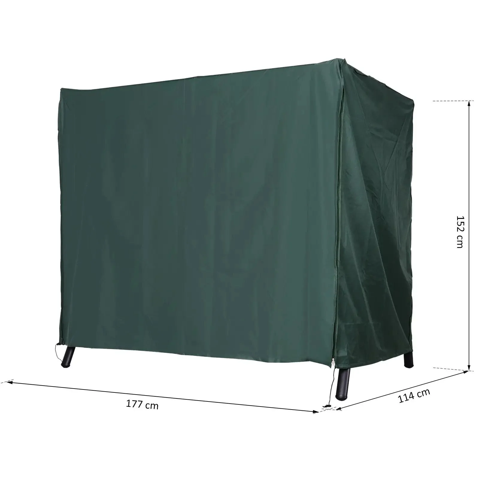 Garden Swing Cover Waterproof Sun Protection Oxford Green - Image 3