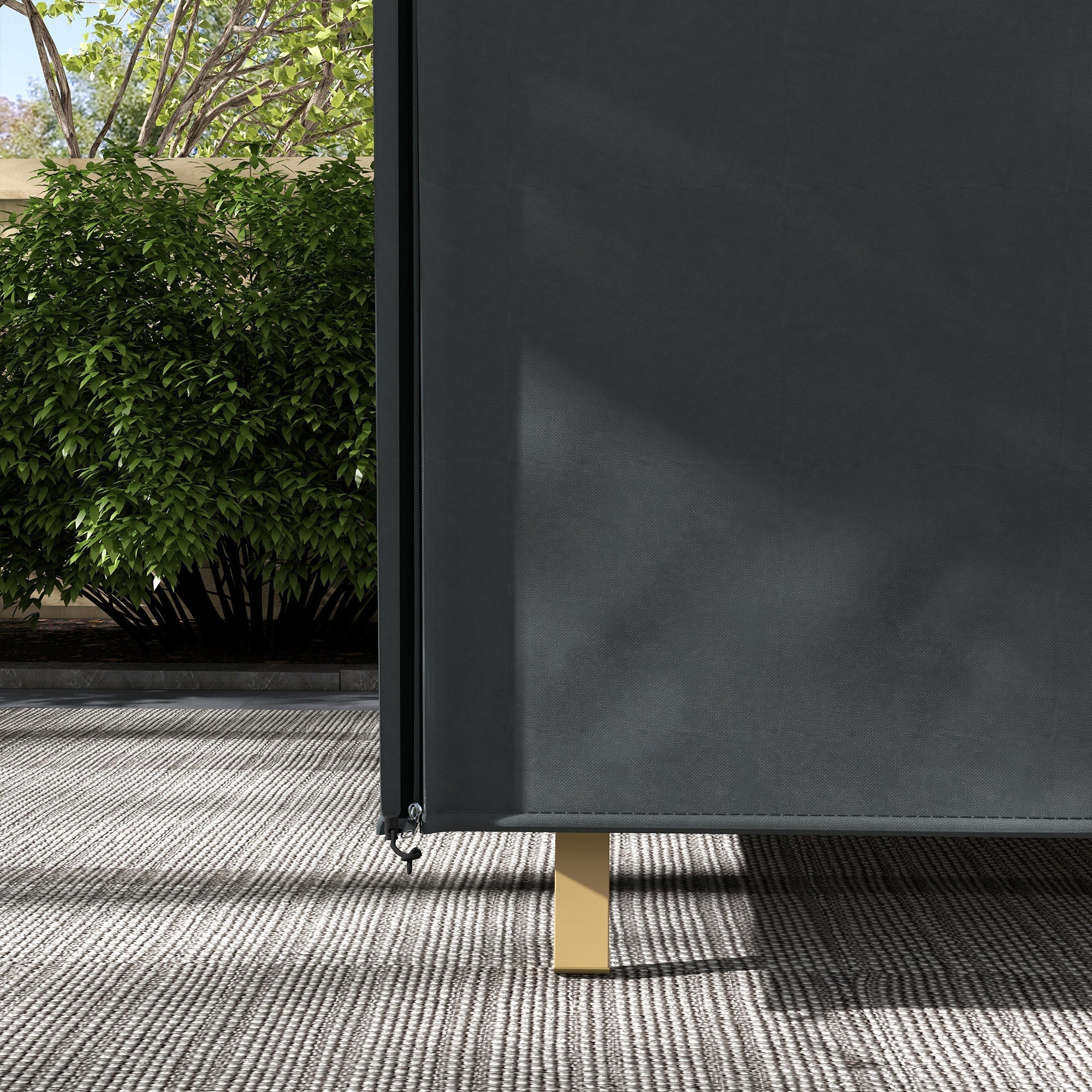 Garden Swing Cover, Waterproof UV Protection 220x125x172cm, Black Oxford Fabric - Image 8