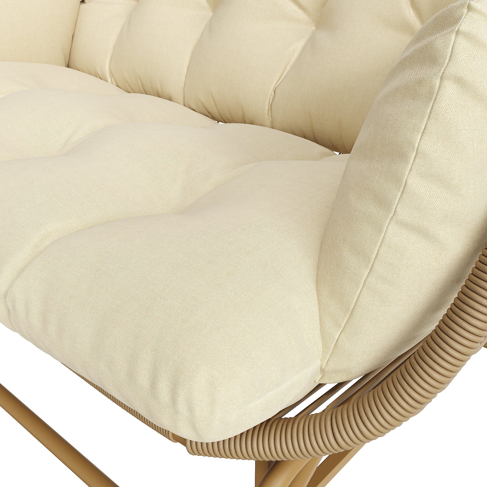 Garden Swing Egg Chair Double Outdoor Patio for Two Wood Color - Image 7