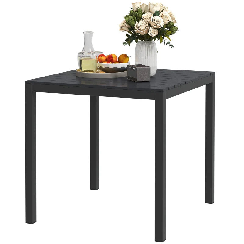 Garden Table Aluminum 73x73cm Weatherproof 4-Person Black - Image 3