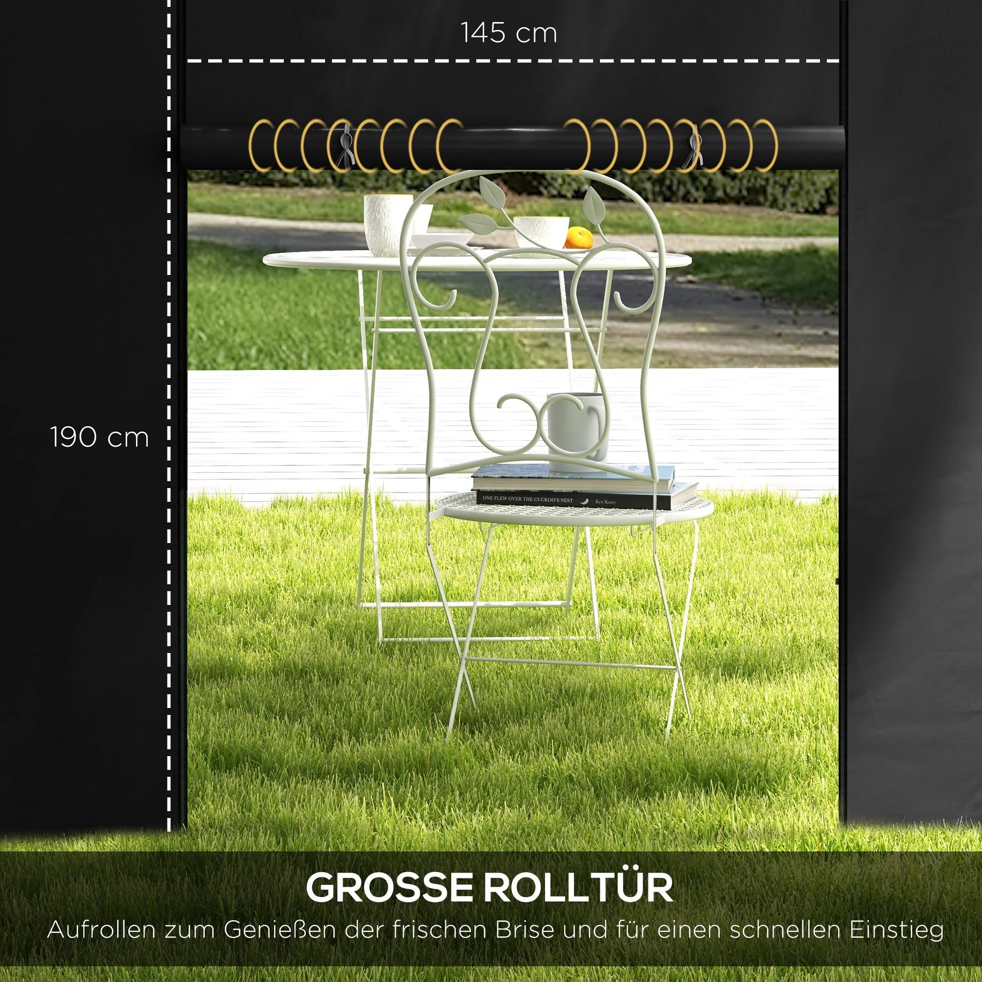 Gazebo Side Panels, 3x3/3x6 m, Window, Waterproof, Black Oxford Fabric - Image 5