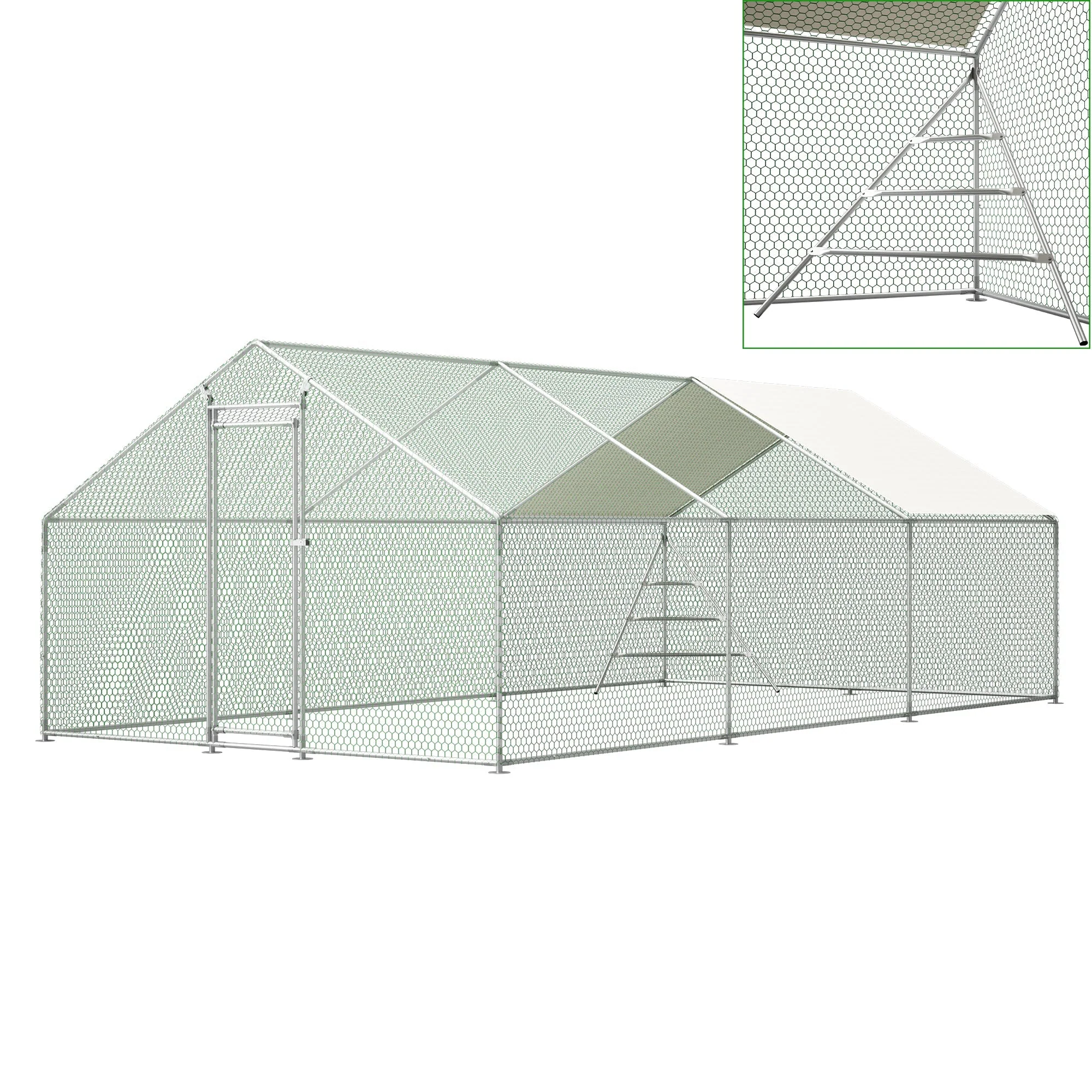 Giant Professional Chicken Coop Aviary 3x6m with Climbing Frame Metal - Image 10