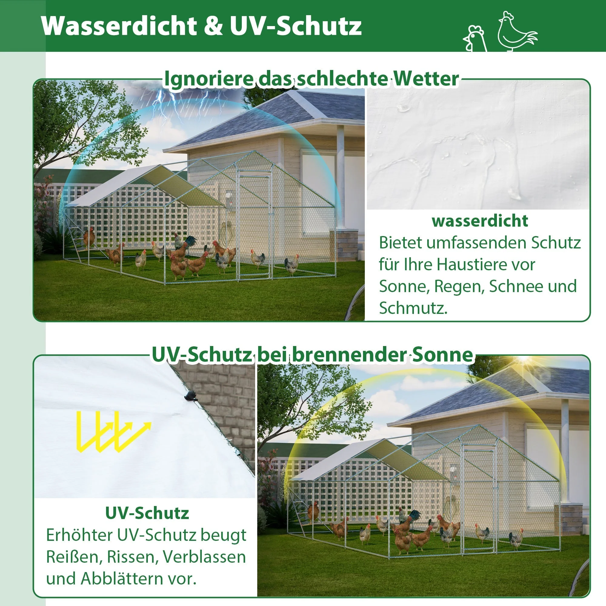 Giant Professional Chicken Coop Aviary 3x6m with Climbing Frame Metal - Image 6
